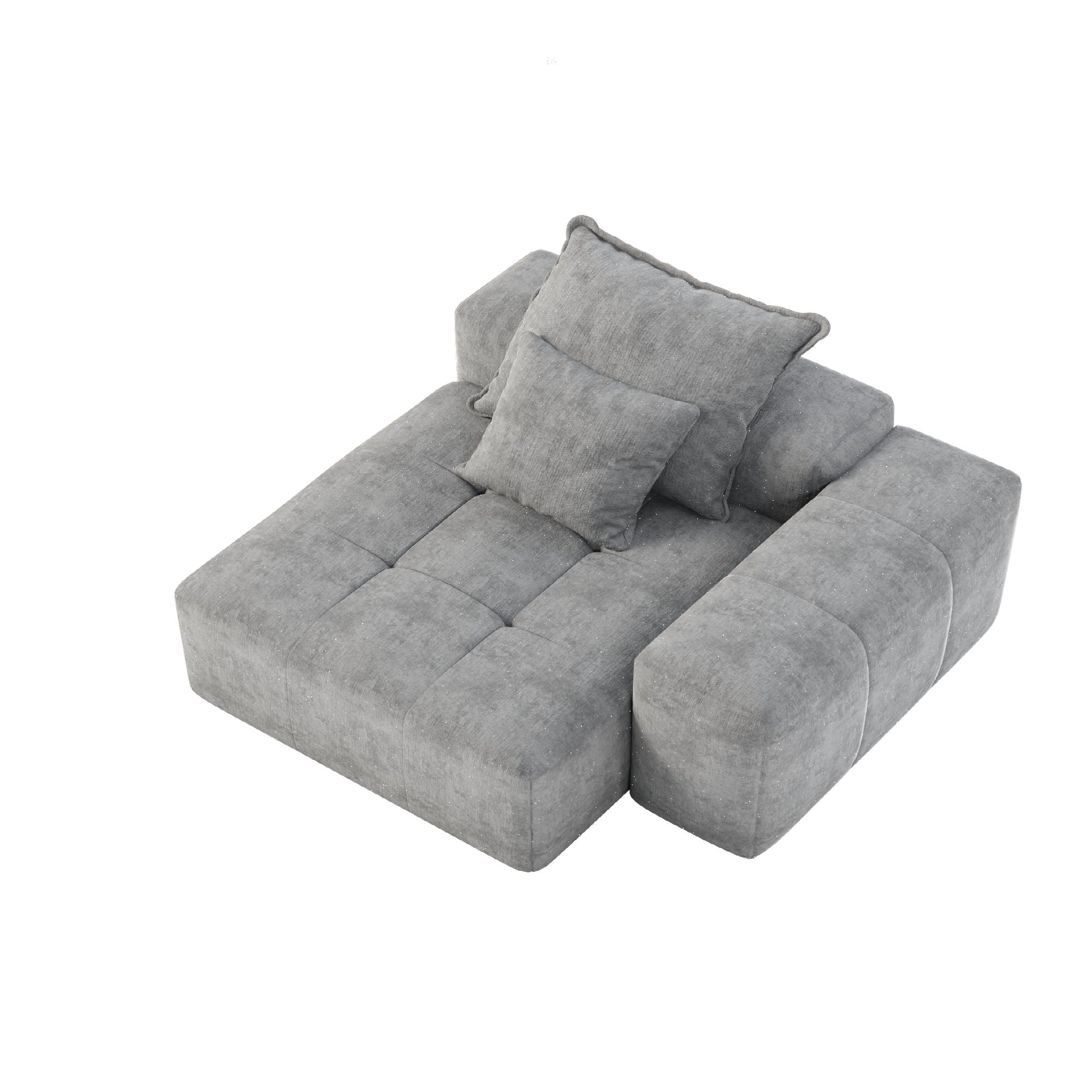 Modern Oversized Modular Sectional Sofa, Sparkling Chenille Fabric Soft Cushion Sofa With 2 Pillows