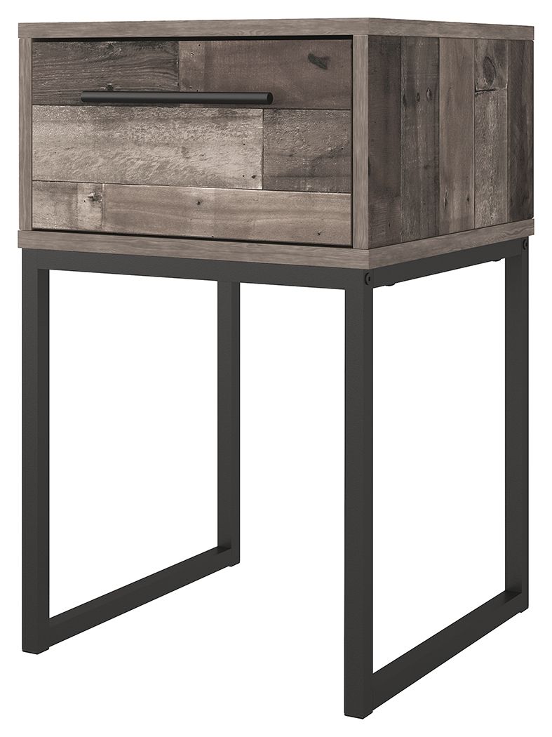 Signature Design by Ashley® Neilsville - Black / Gray - One Drawer Night Stand | Meri Furniture