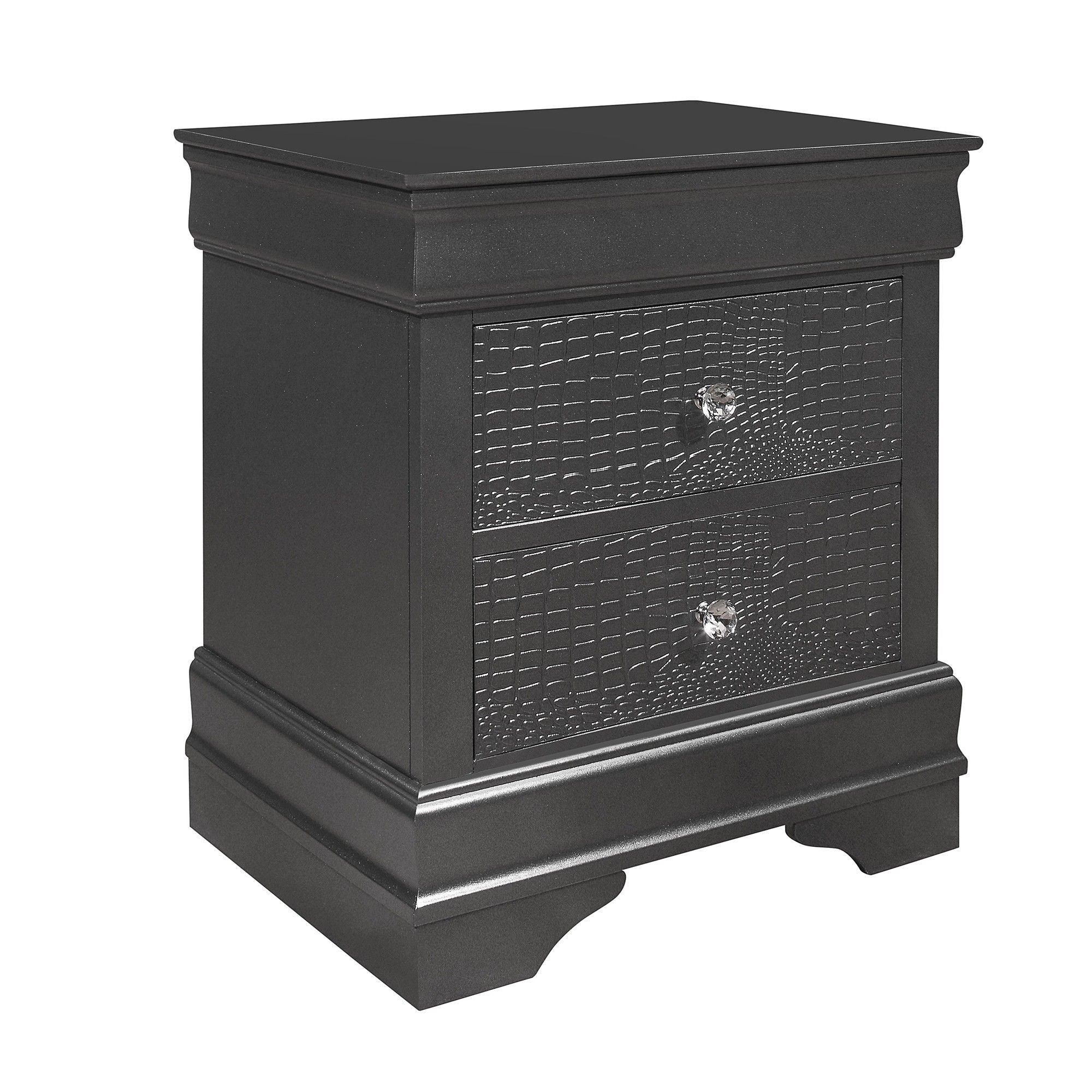 Shaker - Crocodile Metallic Nightstand