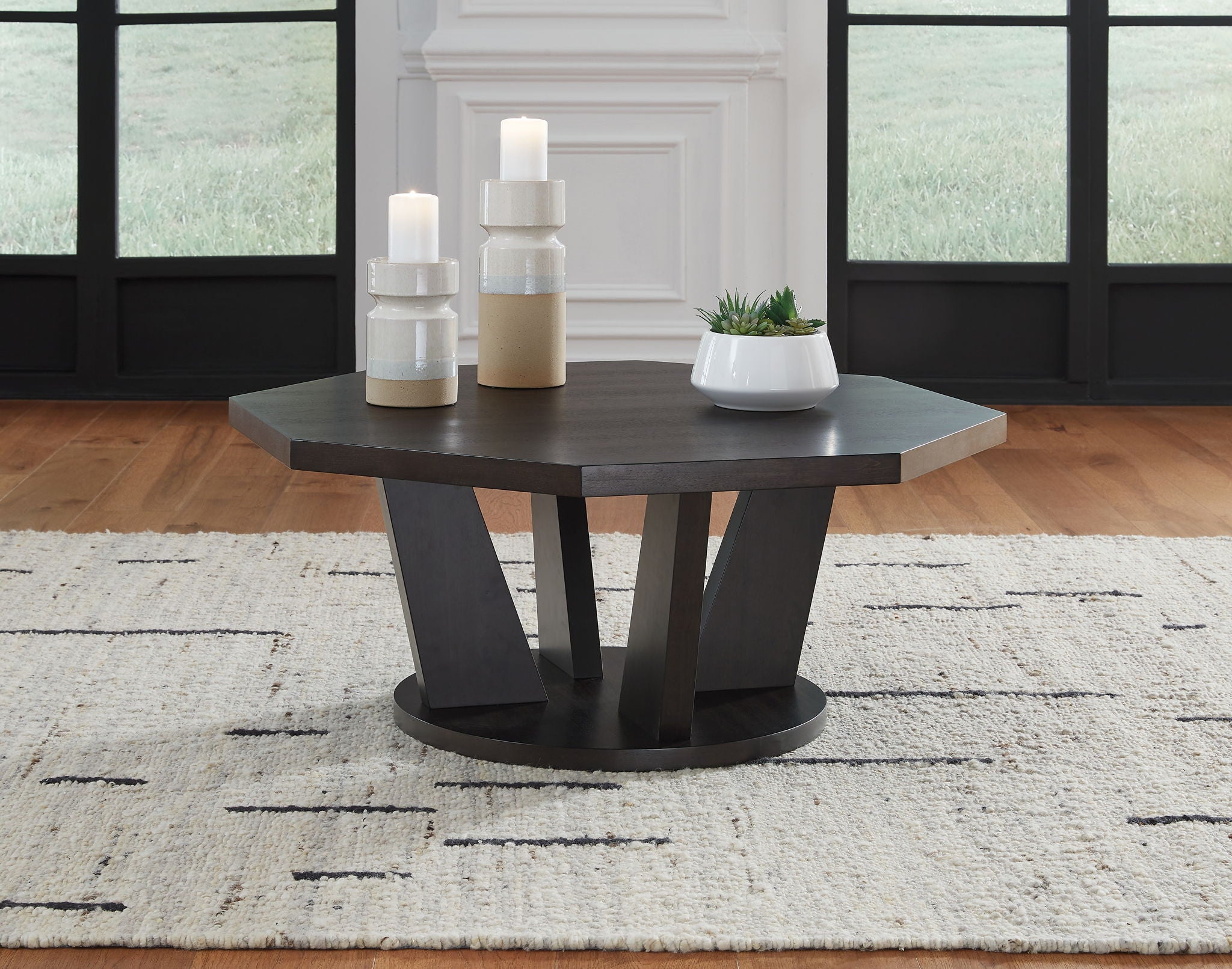 Chasinfield - Octagon Coffee Table - Dark Brown
