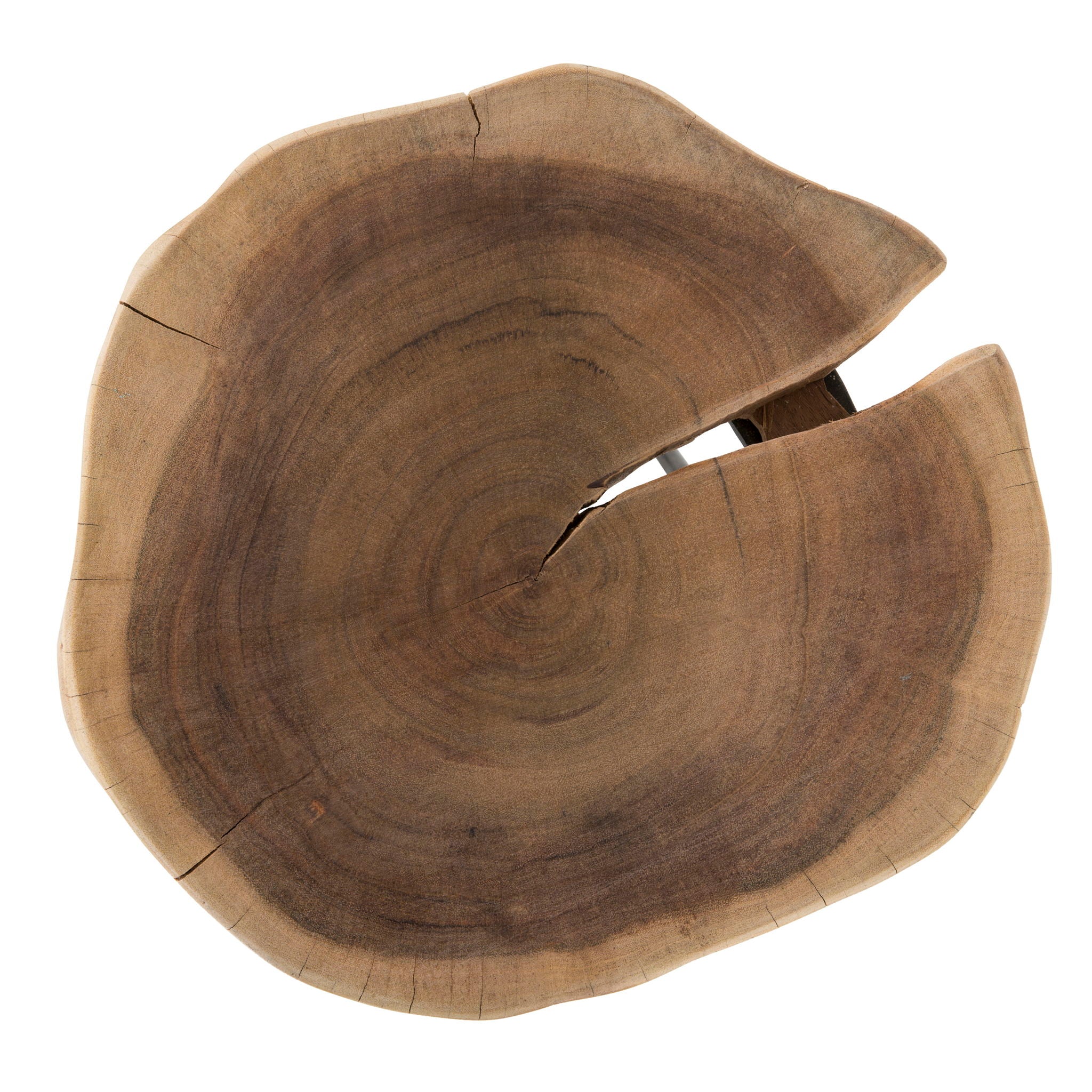 Rustic Accent Round Table With Iron Hairpin Legs