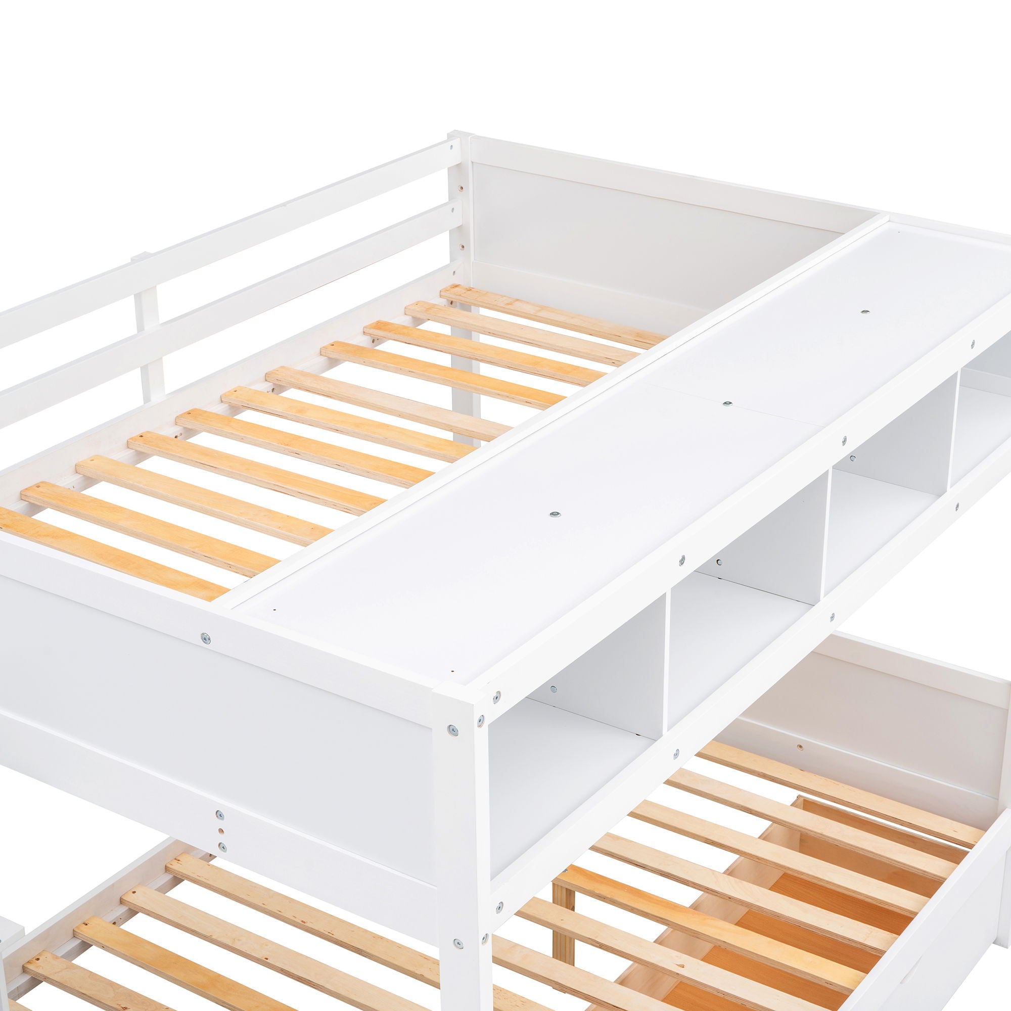 Bunk Bed With Shelfs, Storage Staircase And 2 Drawers