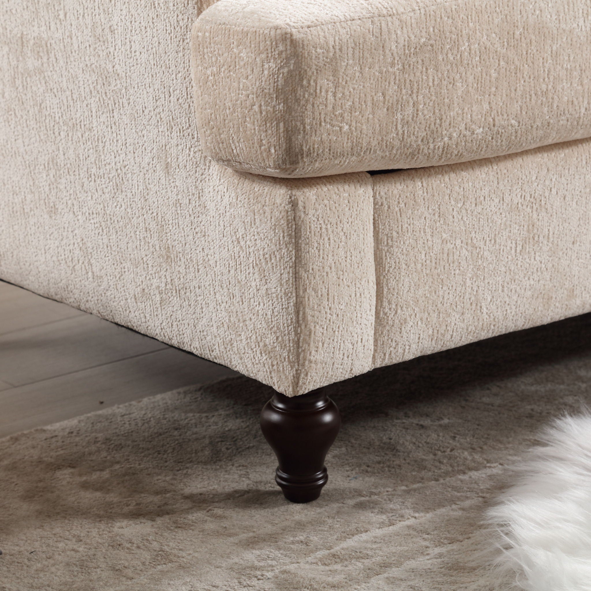 Mid Century Modern Fabric Loveseat Sofa, 2 Seat Upholstered Couch