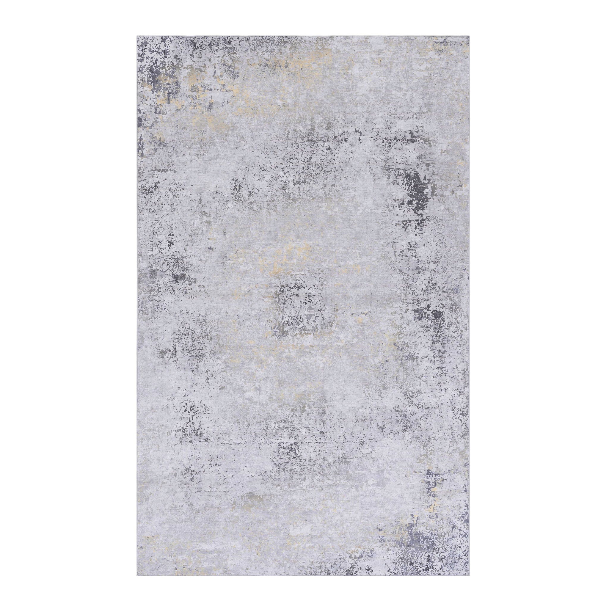 Maval - 8' X 10' Area Rug Washable - Gray / Gold