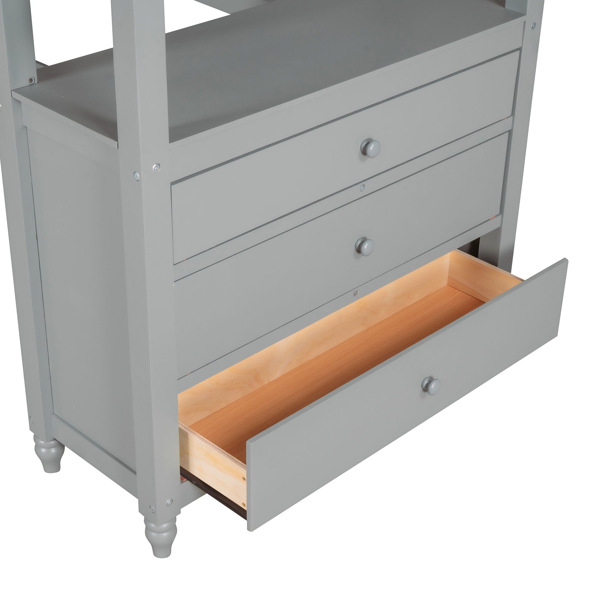 Loft Bed With Drawers With Desk And Shelves
