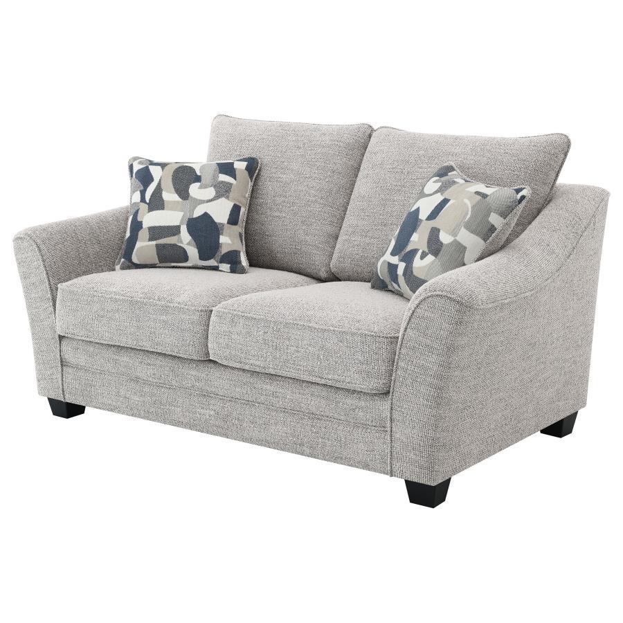 Coaster Fine Furniture Tomkins - Boucle Upholstered Loveseat - Light Gray | Meri Furniture