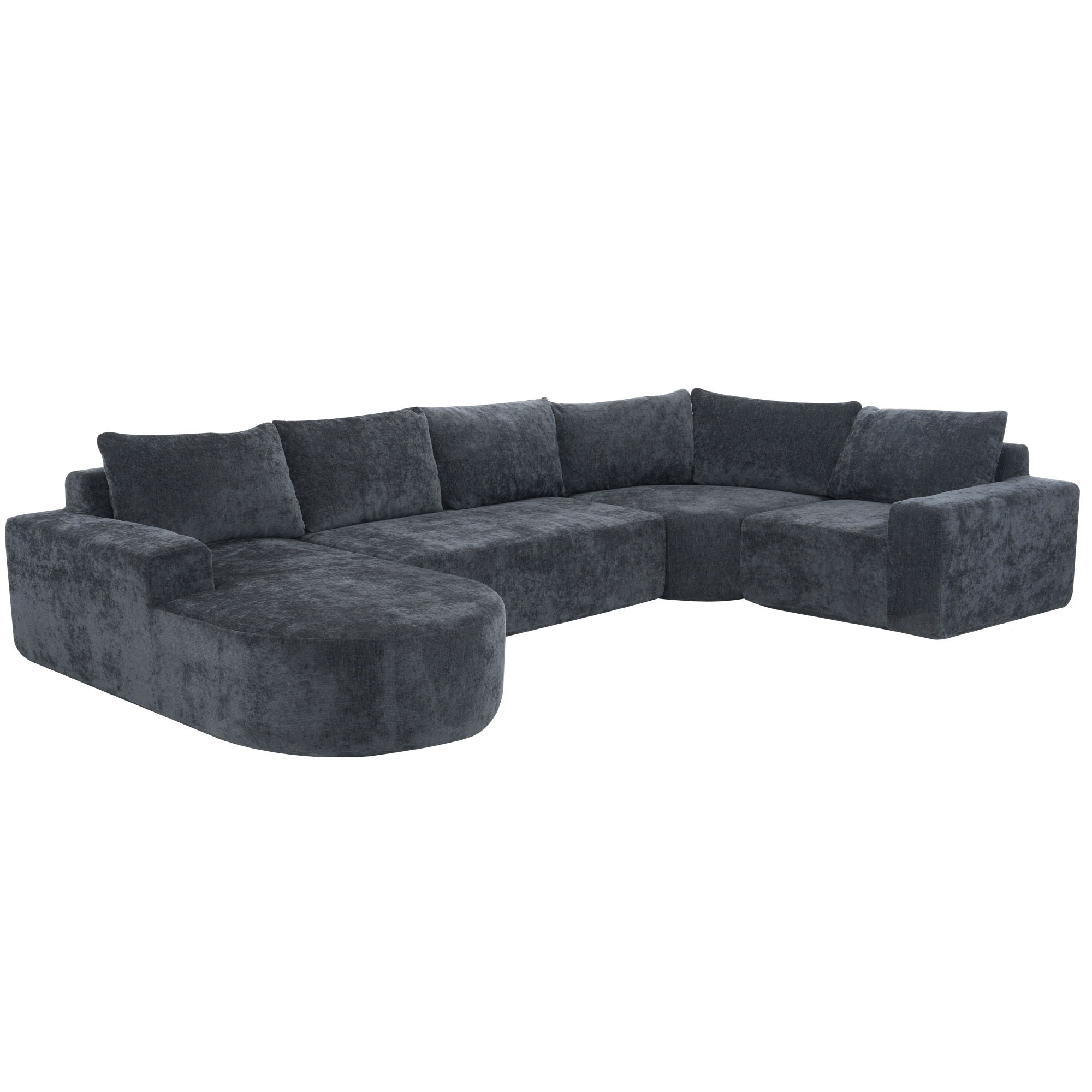 U-Shaped Oversized Modular Cloud Sectional Sofa With Deep Seat For Living Room