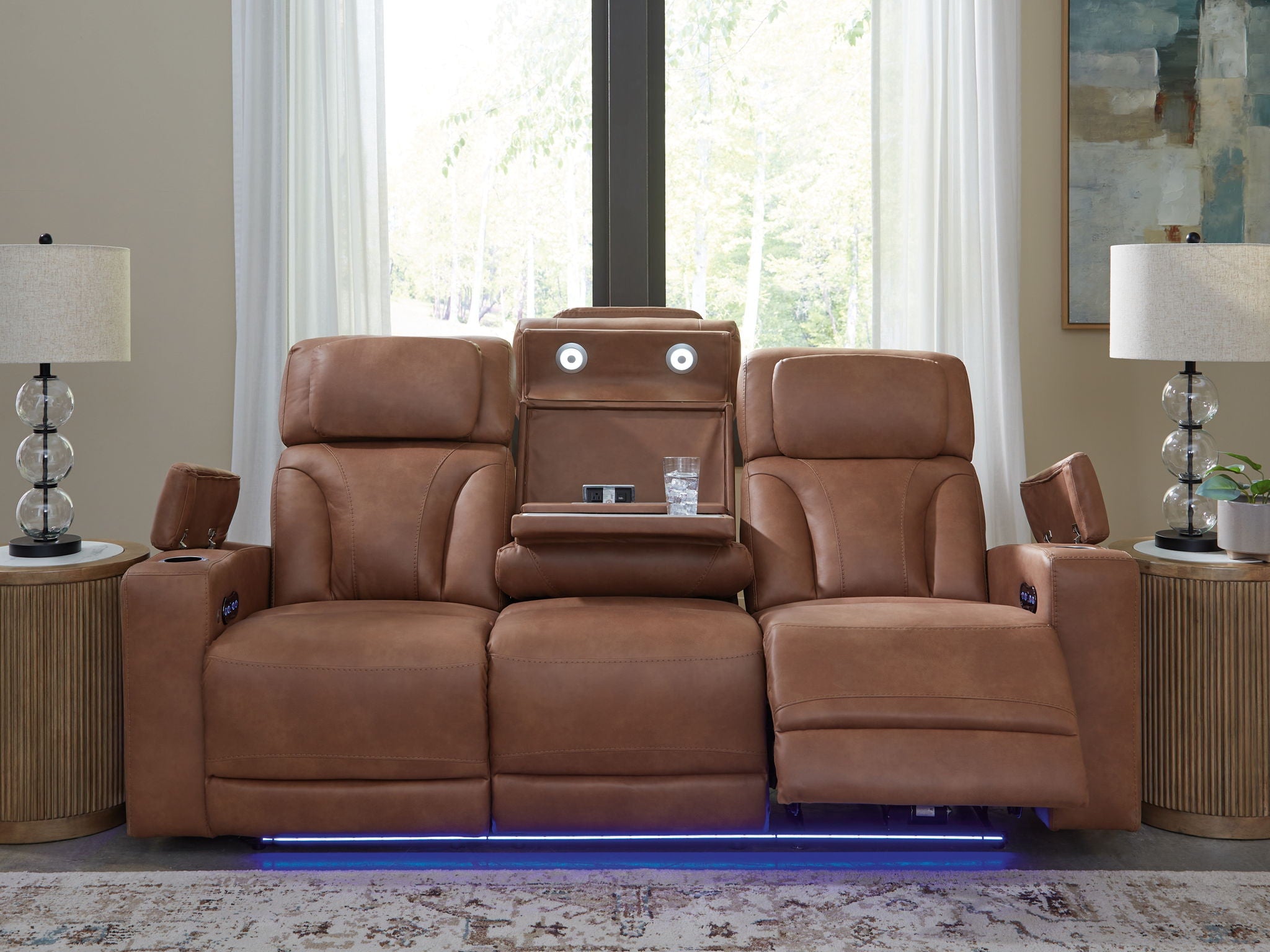 Clean-Slate - Power Reclining Sofa / Adj Headrest - Caramel