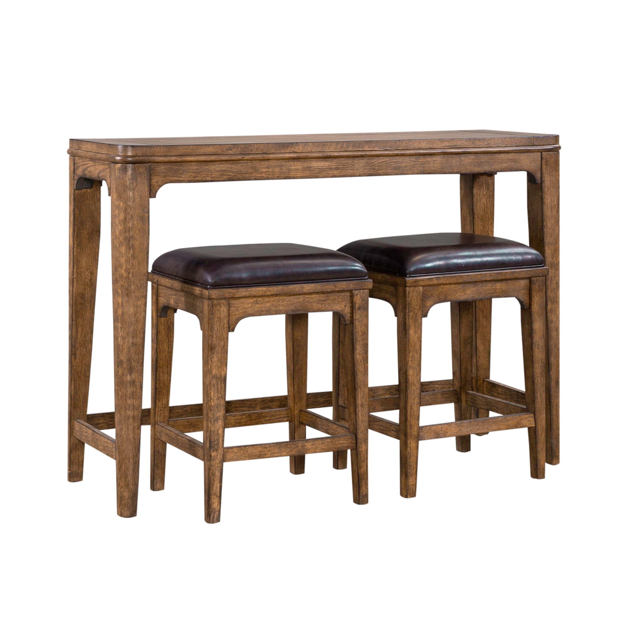 Liberty Furniture Ashford - 3 Piece Console Set (Console 2 Stools) - Light Brown | Meri Furniture