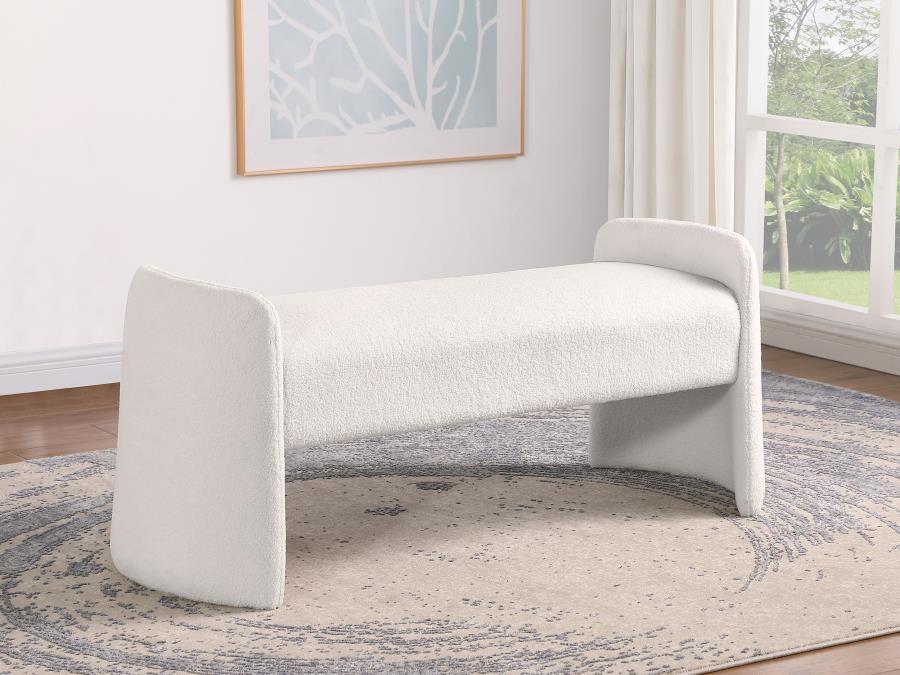 Coaster Fine Furniture Peoria - Velvet Upholstered Accent Bench - Ivory | Meri Furniture