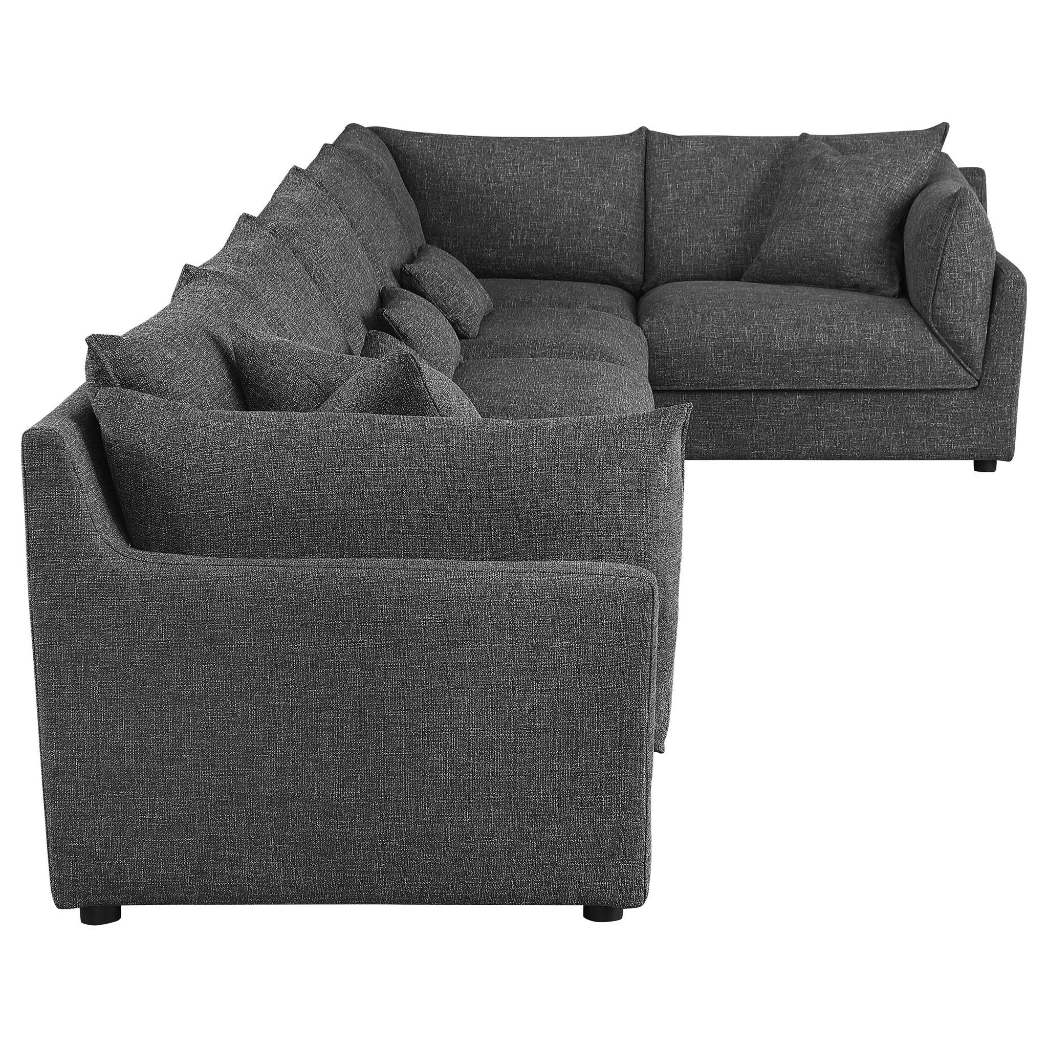 Tomasina - 6 Piece Modular Sectional Sofa With Plush Cushions - Black