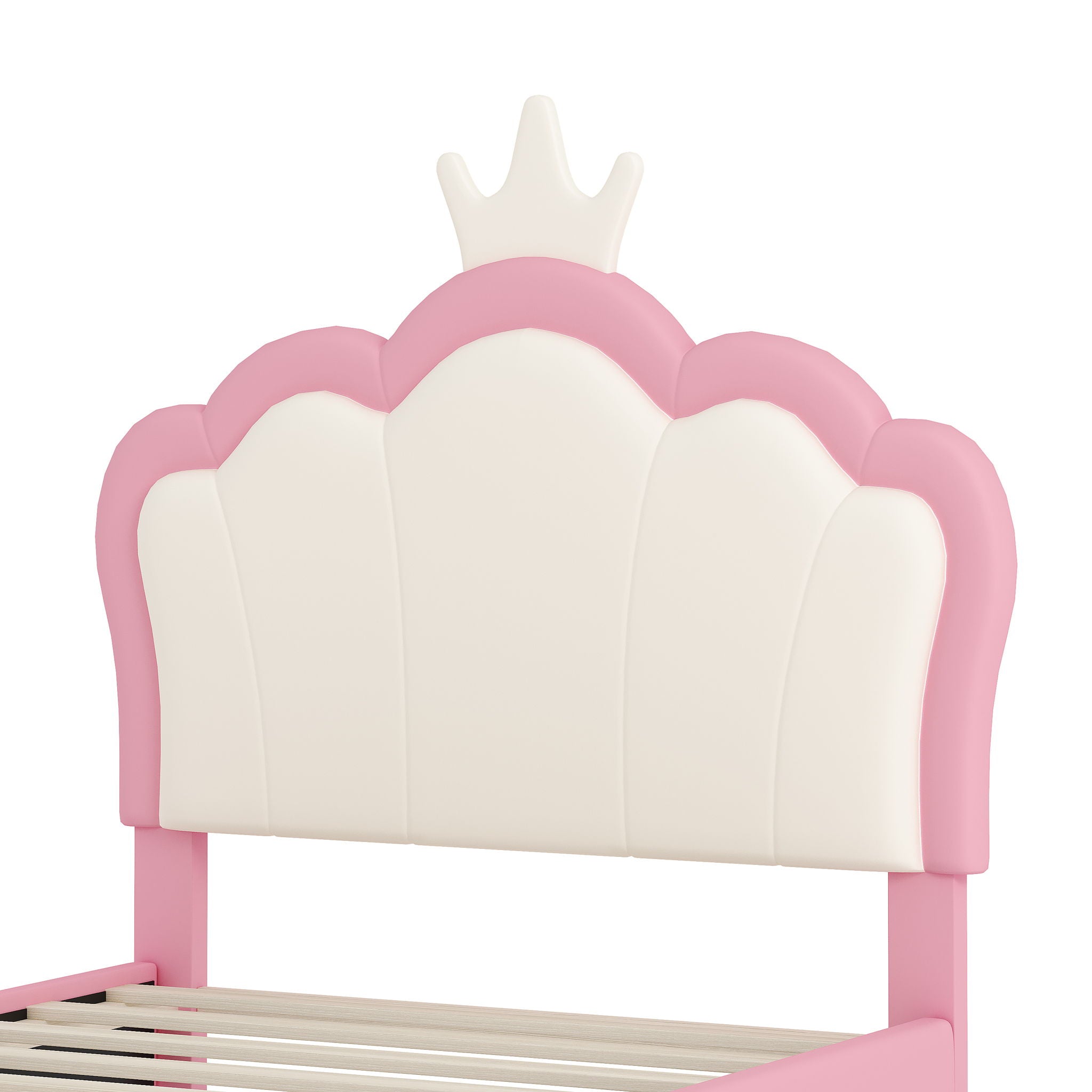 Upholstered Princess Platform Bed With Crown Headboard