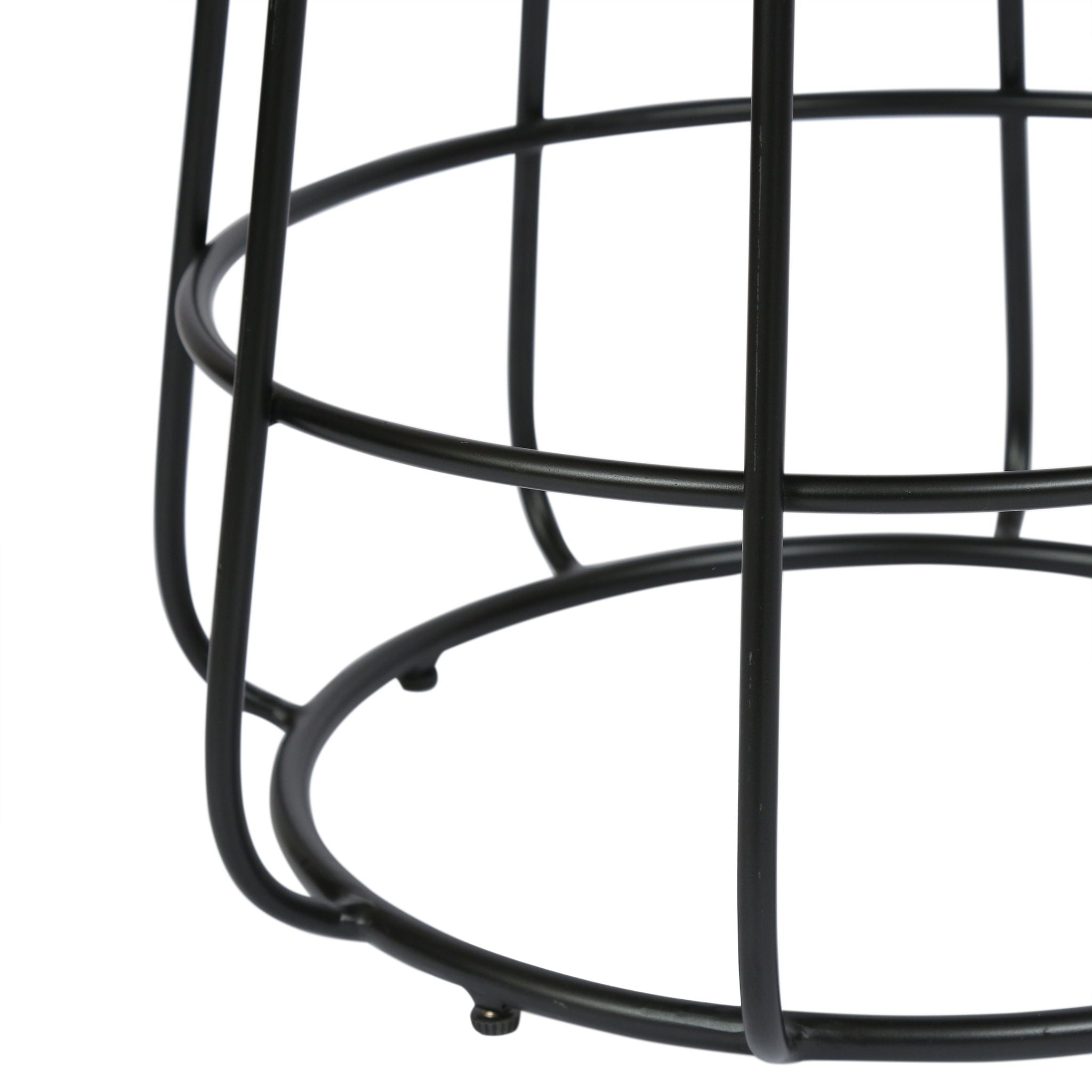 Side Table With Marble Top And Iron Base - Black / White