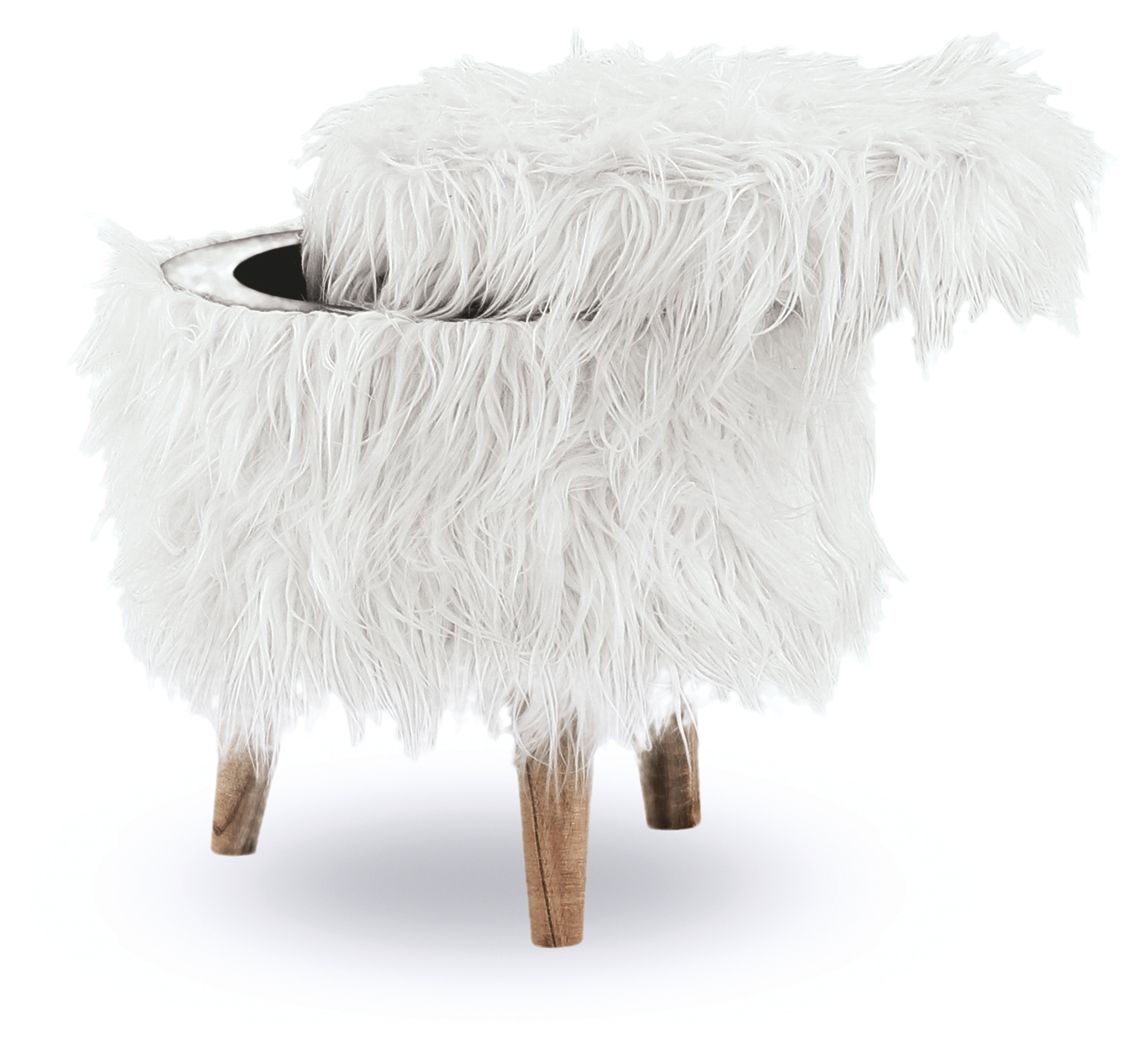 Ashley Furniture Elson - White - Storage Ottoman | Meri Furniture