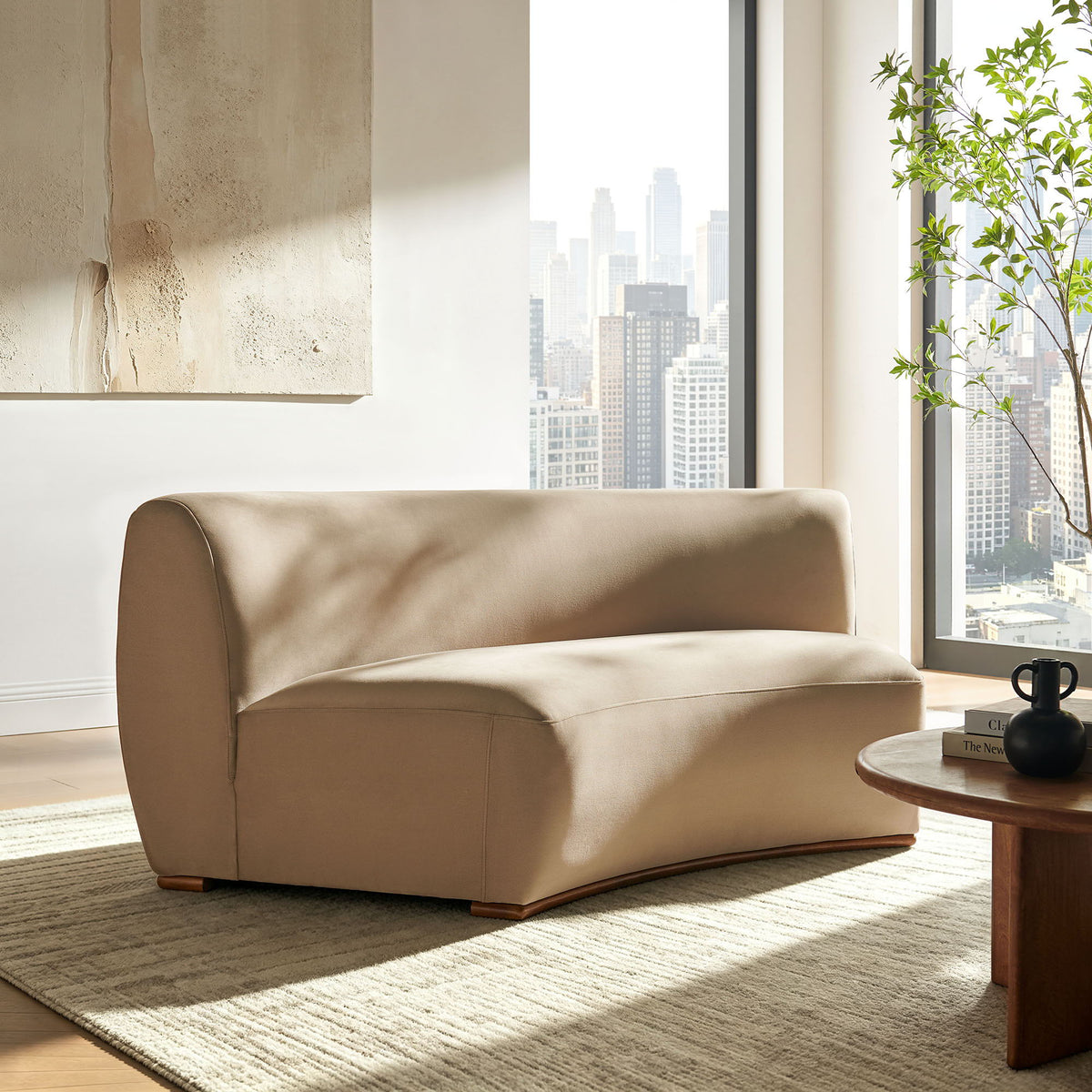Rialta Curved Armless Performance Velvet Sectional Loveseat by Modway