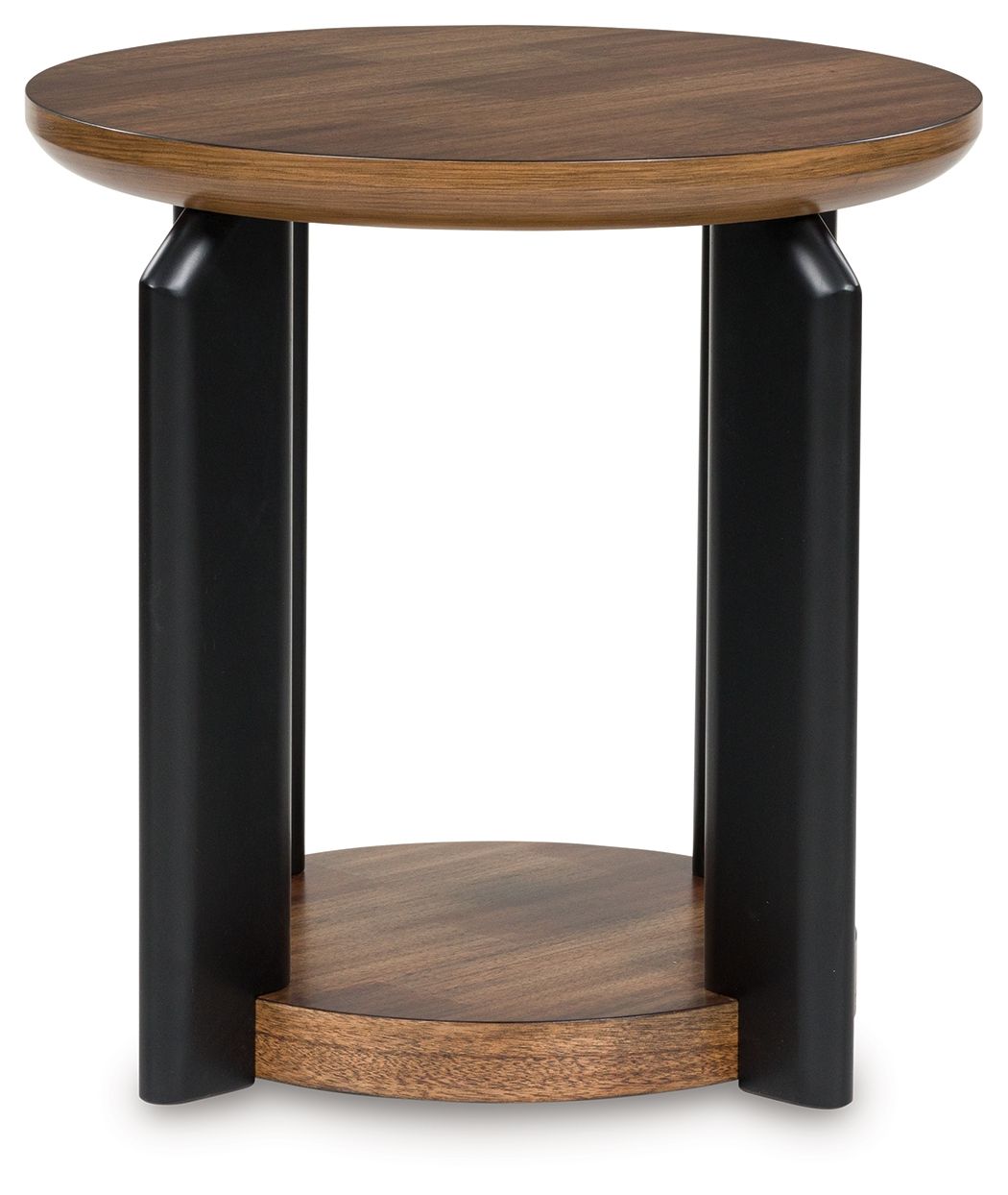 Signature Design by Ashley® Kraeburn - Brown / Black - Round End Table | Meri Furniture