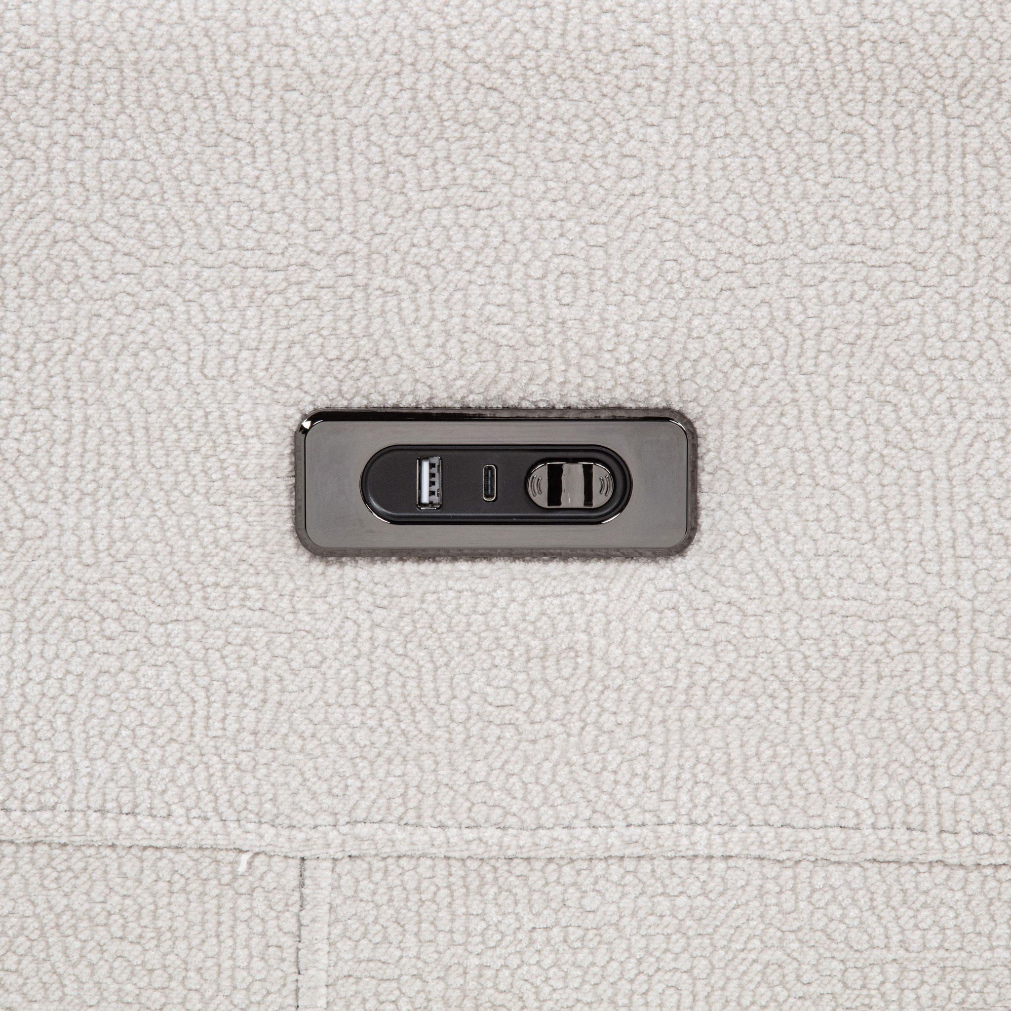 Kennett Chenille Upholstered Power Recliner Chair Ivory