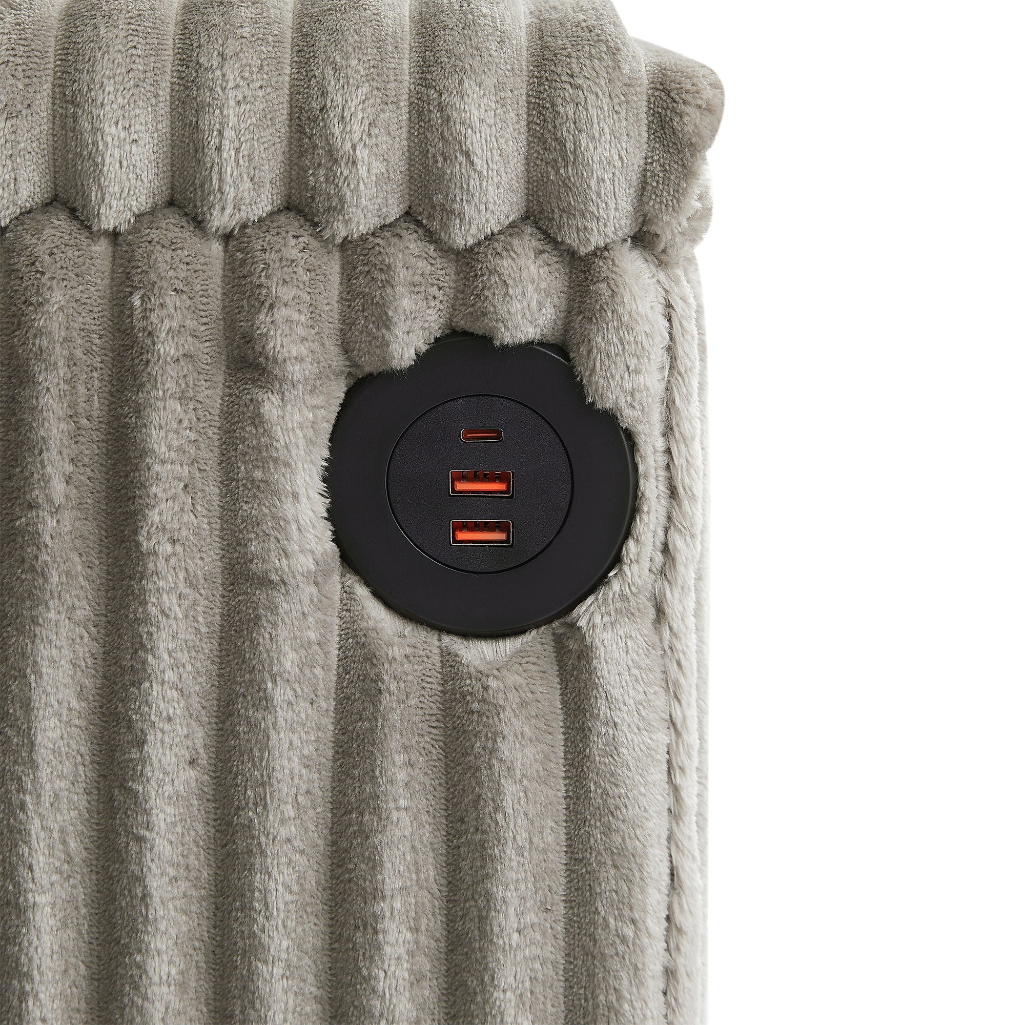 Modern 4 Seater Corduroy Sofa Couch With USB Ports And Hidden Storage