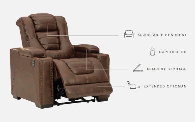 Ashley Furniture Owner's - Thyme - Pwr Recliner/Adj Headrest | Meri Furniture