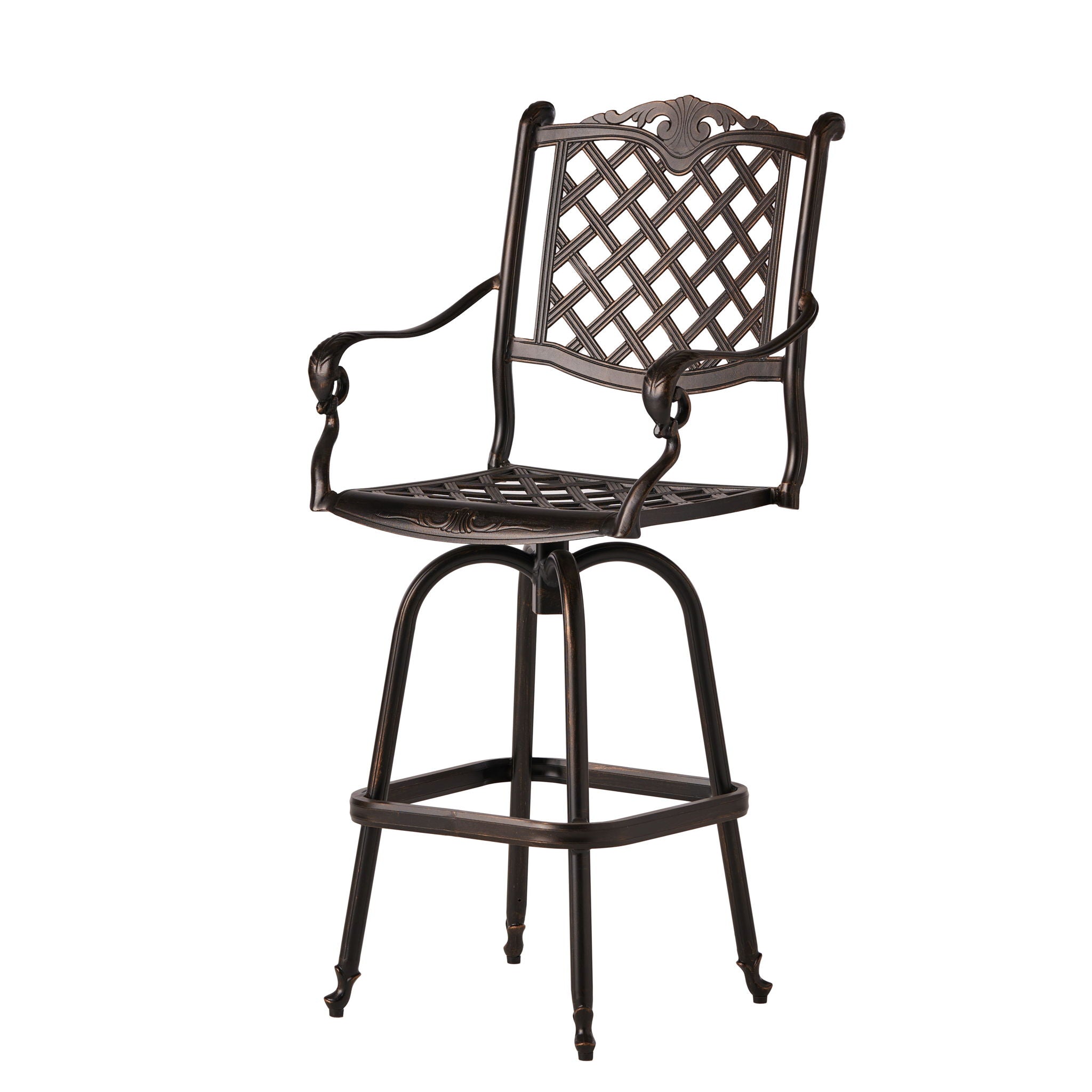 Cast Aluminum Bar Stool - Copper