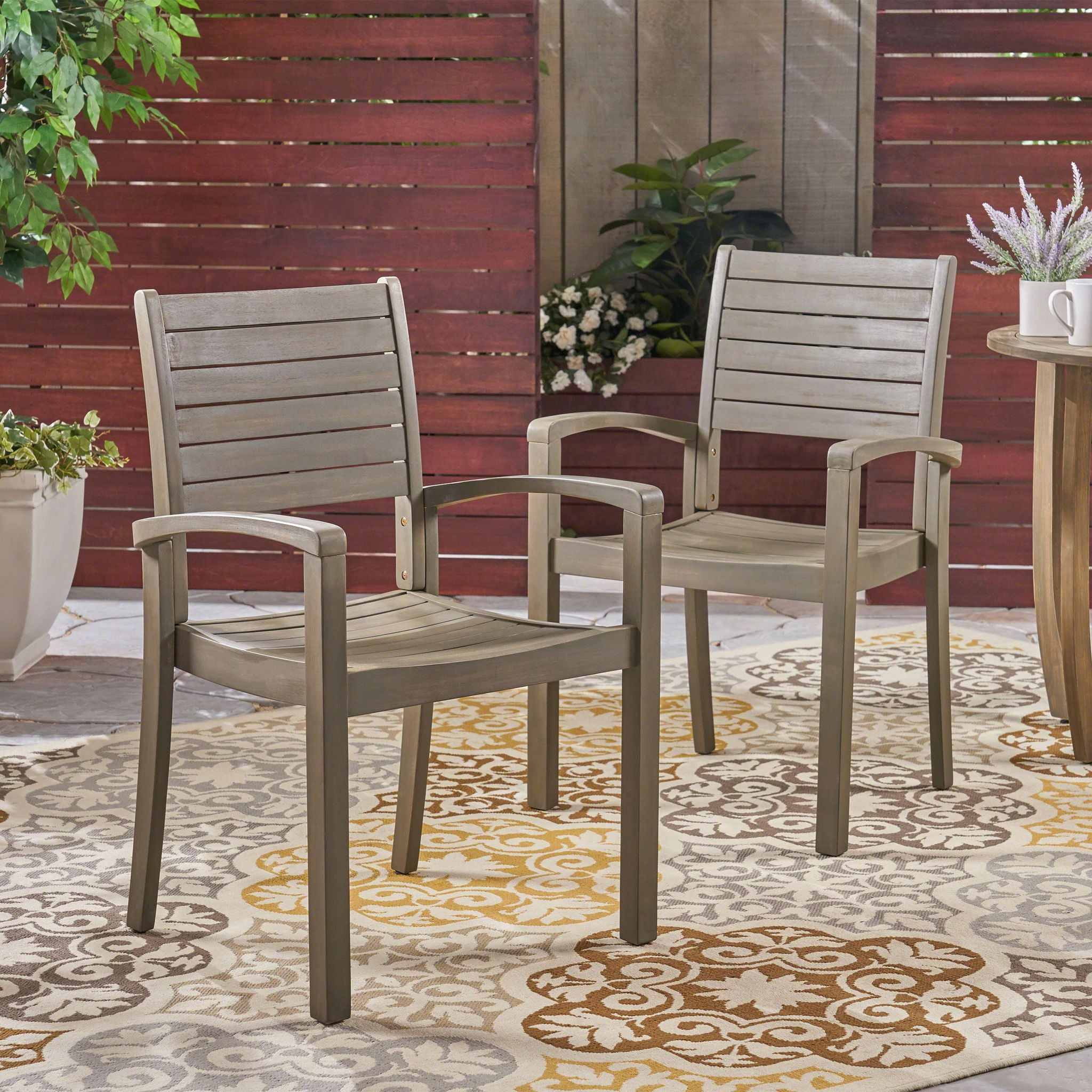 Outdoor Dining Chair, Stacking Design For Patio