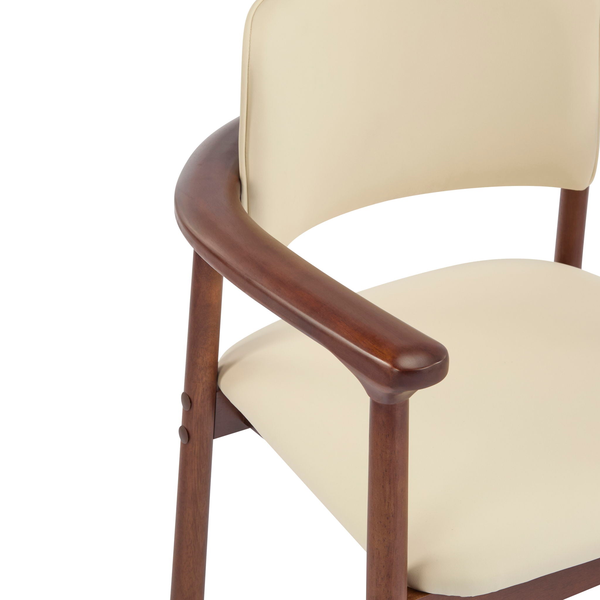 Dining Room Chairs, Ideal For Home & Kitchen (Set of 2) - Beige / Dark Walnut