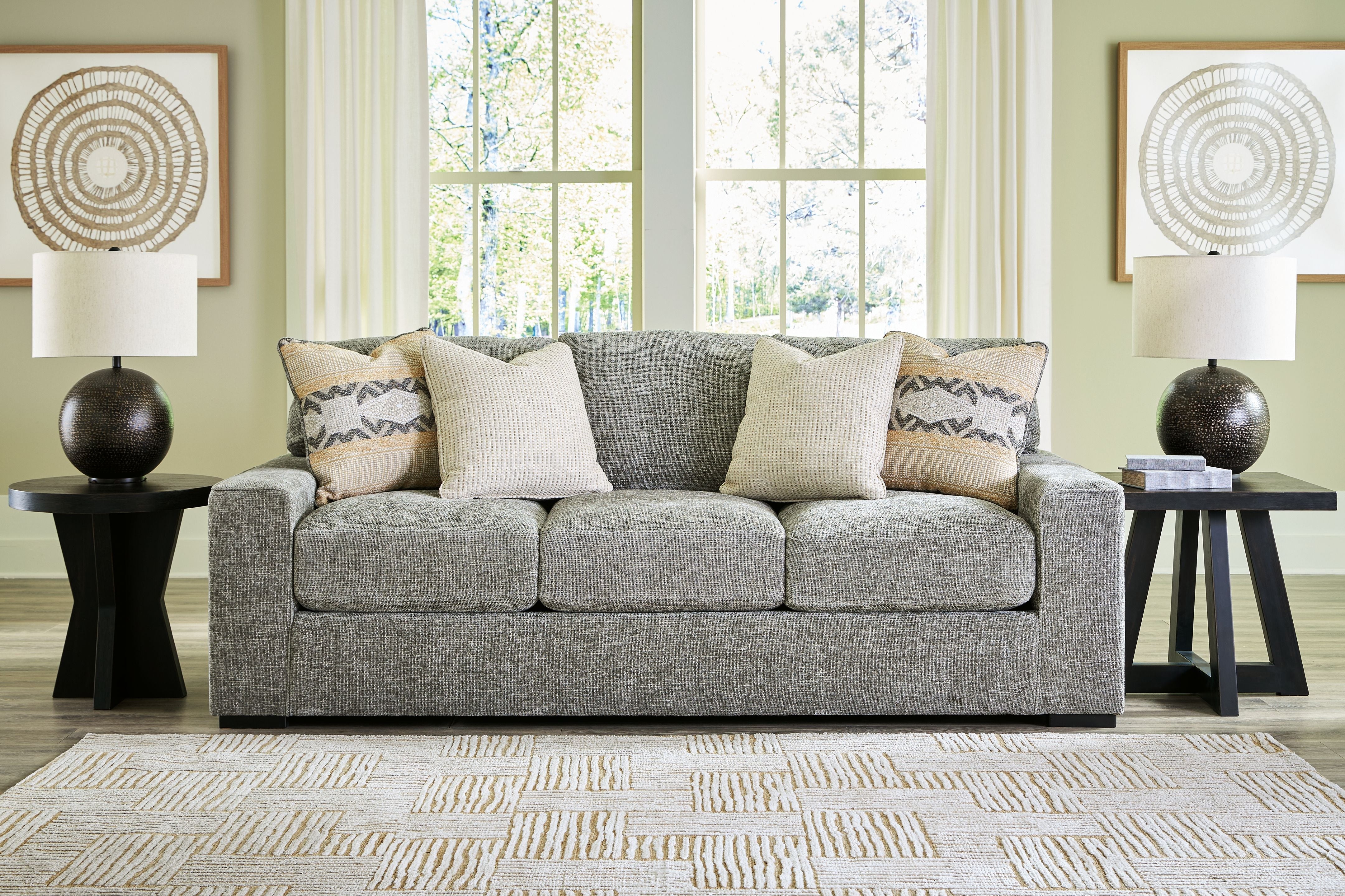Signature Design by Ashley® Dunmor - Graphite - Sofa | Meri Furniture