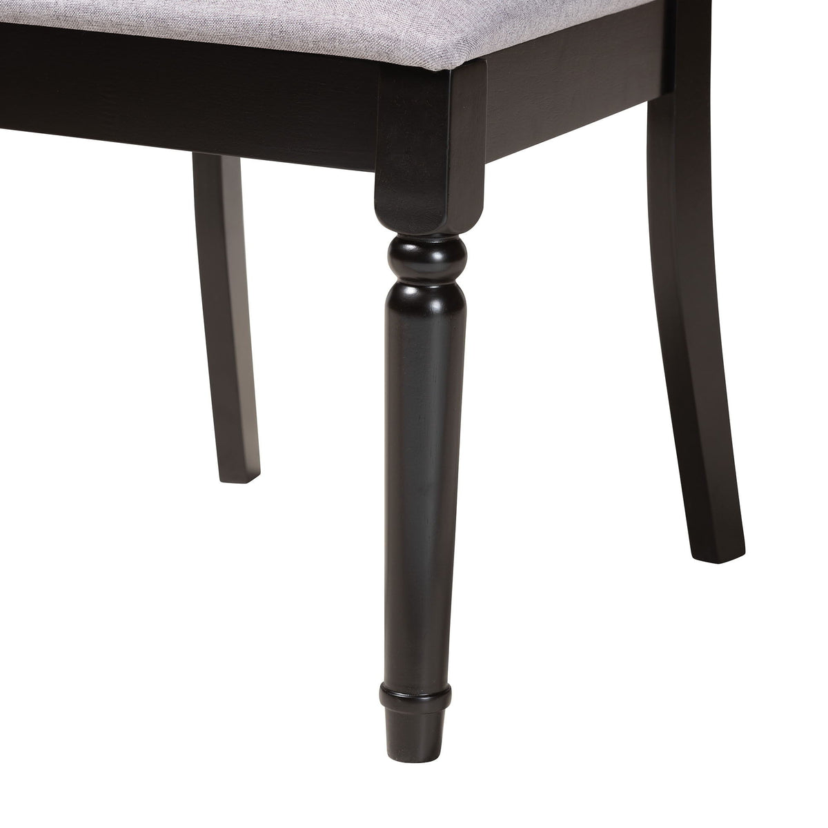 Jessie Modern Grey Fabric and Dark Brown Finished Wood 5-Piece Dining Set