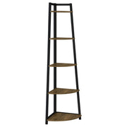 Coaster Fine Furniture Jacksonville - 5-Shelf Bookshelf - Black And Aged Walnut | Meri Furniture