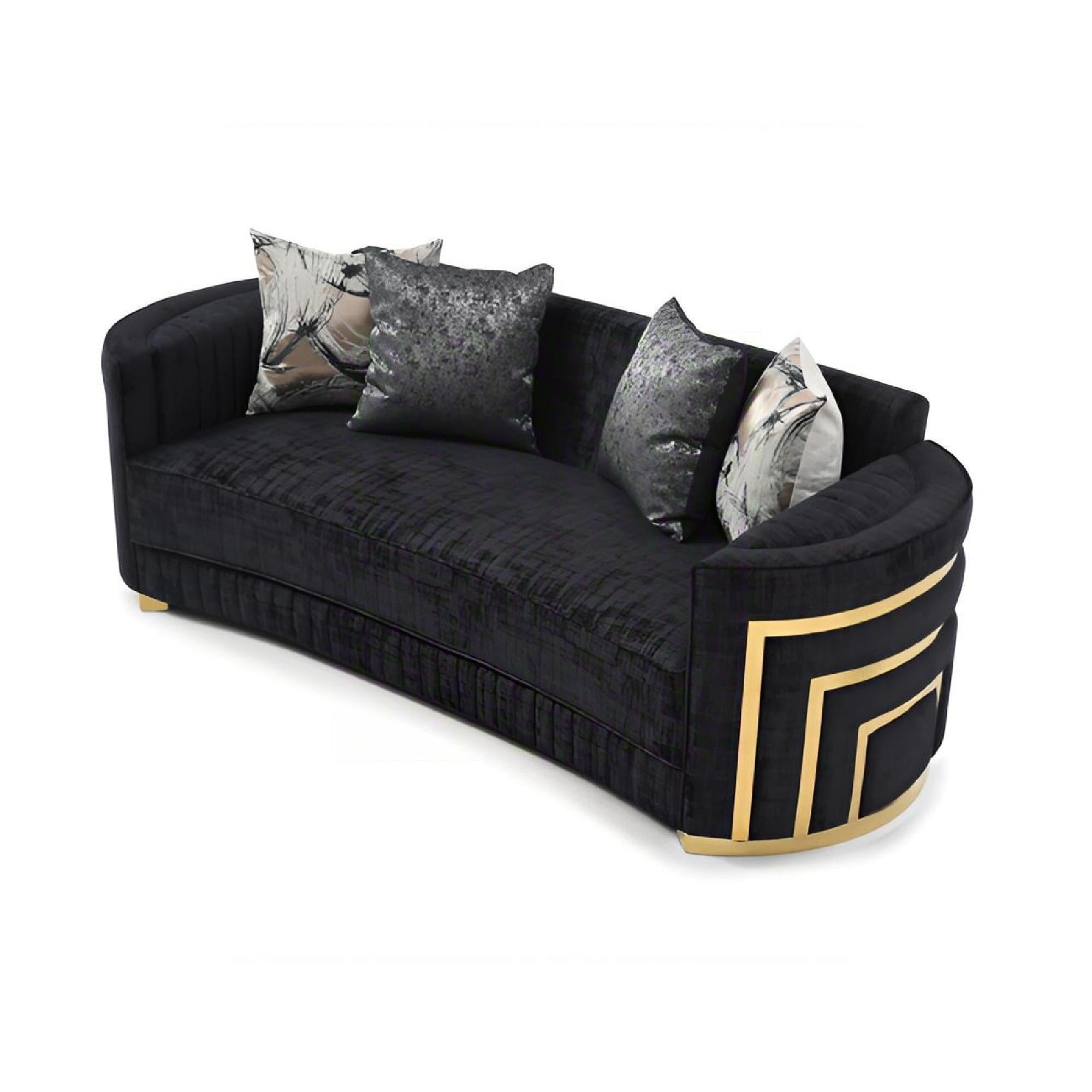 Soledad - Sofa With Upholstery And Hued Accents - Black