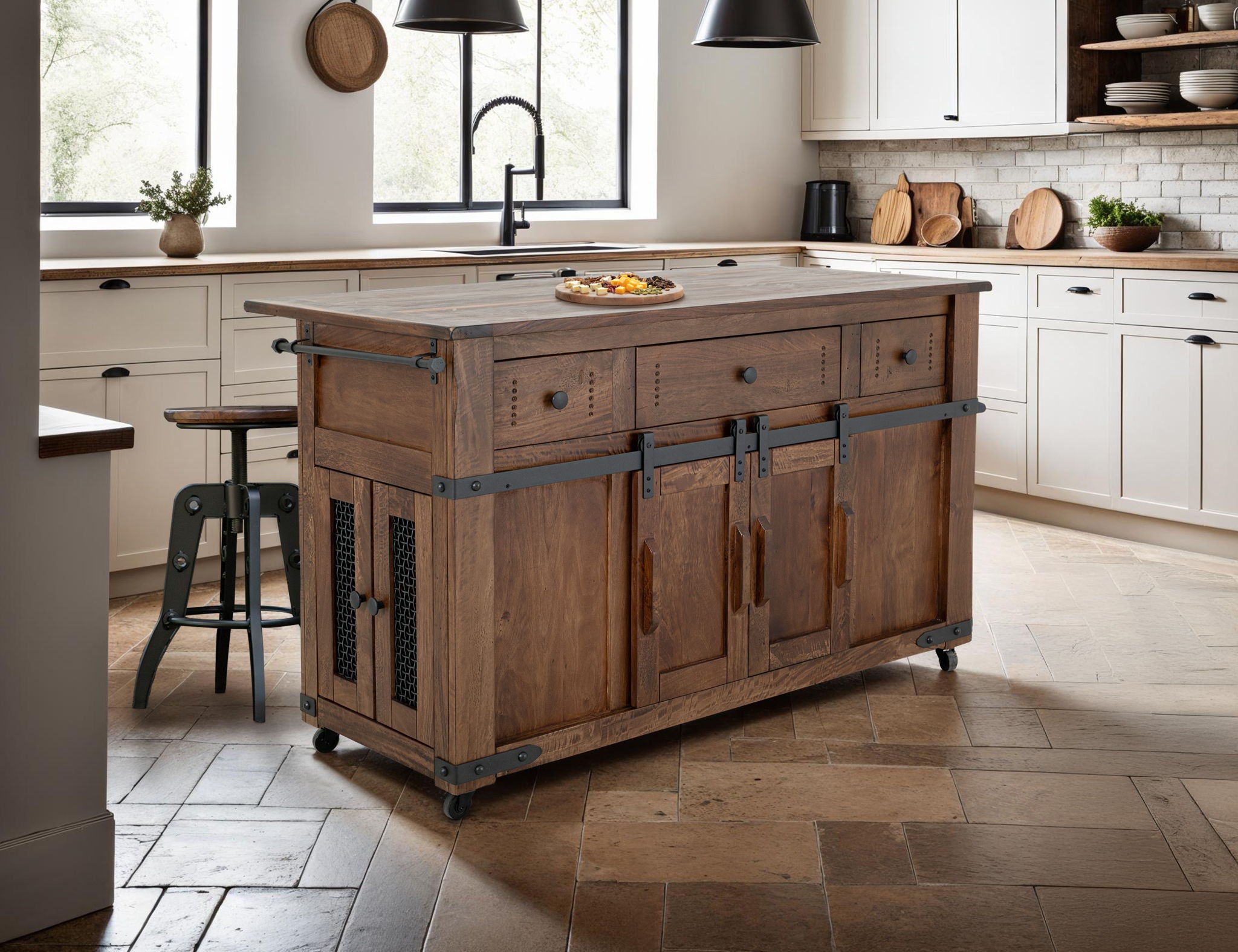 Parota - Kitchen Island - Cinnamon Brown