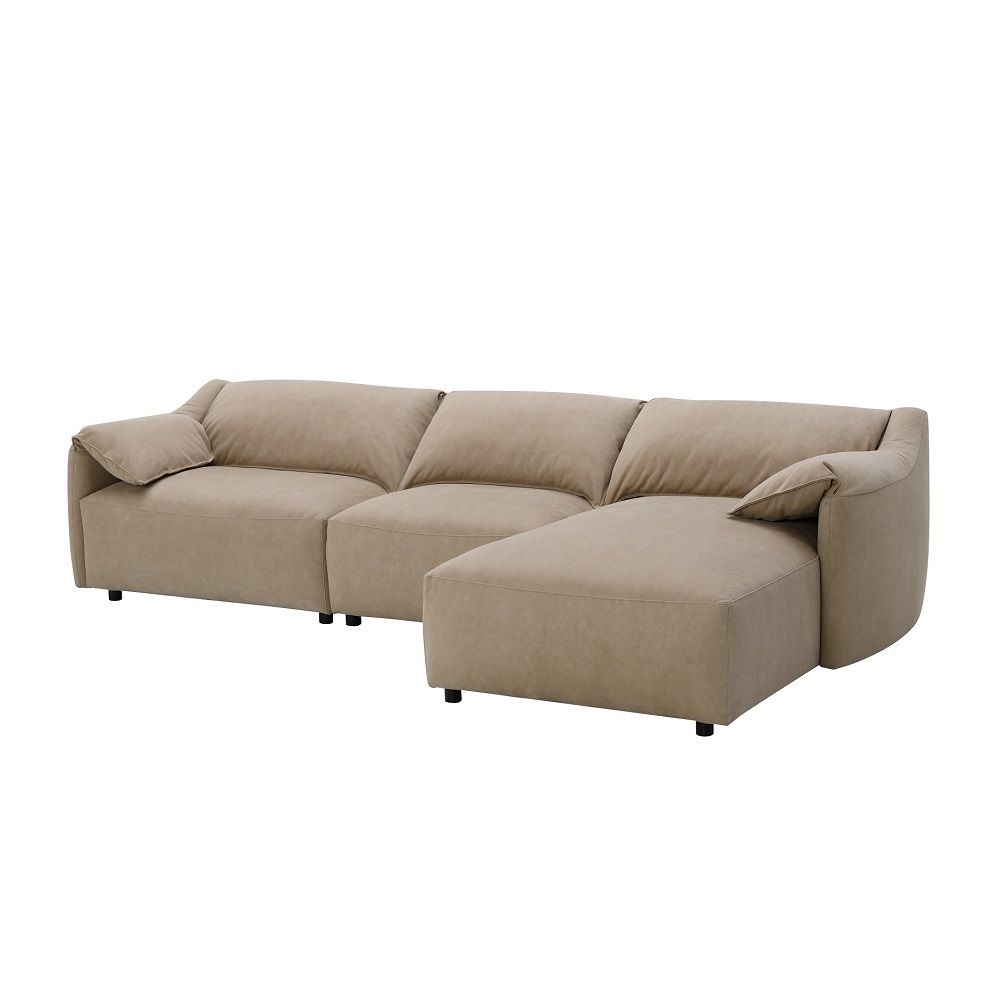 ACME Veata - Sectional Sofa - Light Brown Suede Velvet | Meri Furniture