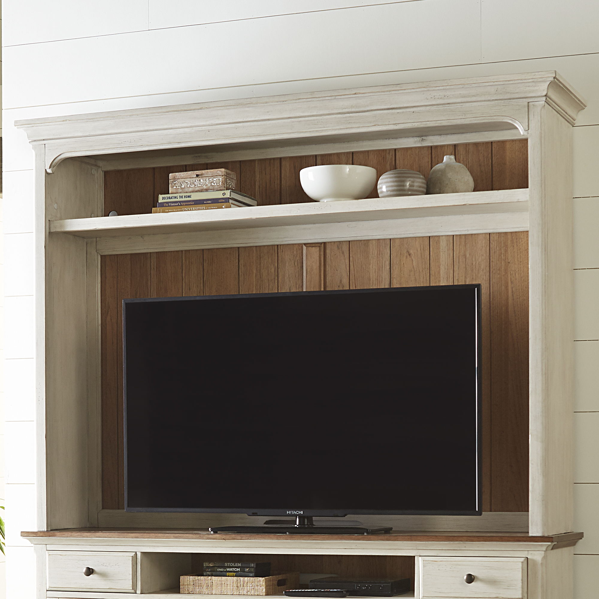 Liberty Furniture Farmhouse Reimagined - Entertainment Hutch - White | Meri Furniture