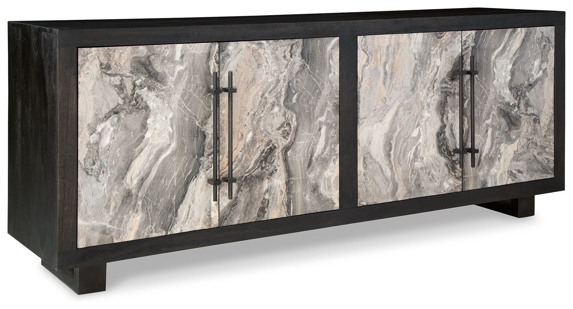 Signature Design by Ashley® Lakenwood - Black / Gray / Ivory - Accent Cabinet | Meri Furniture
