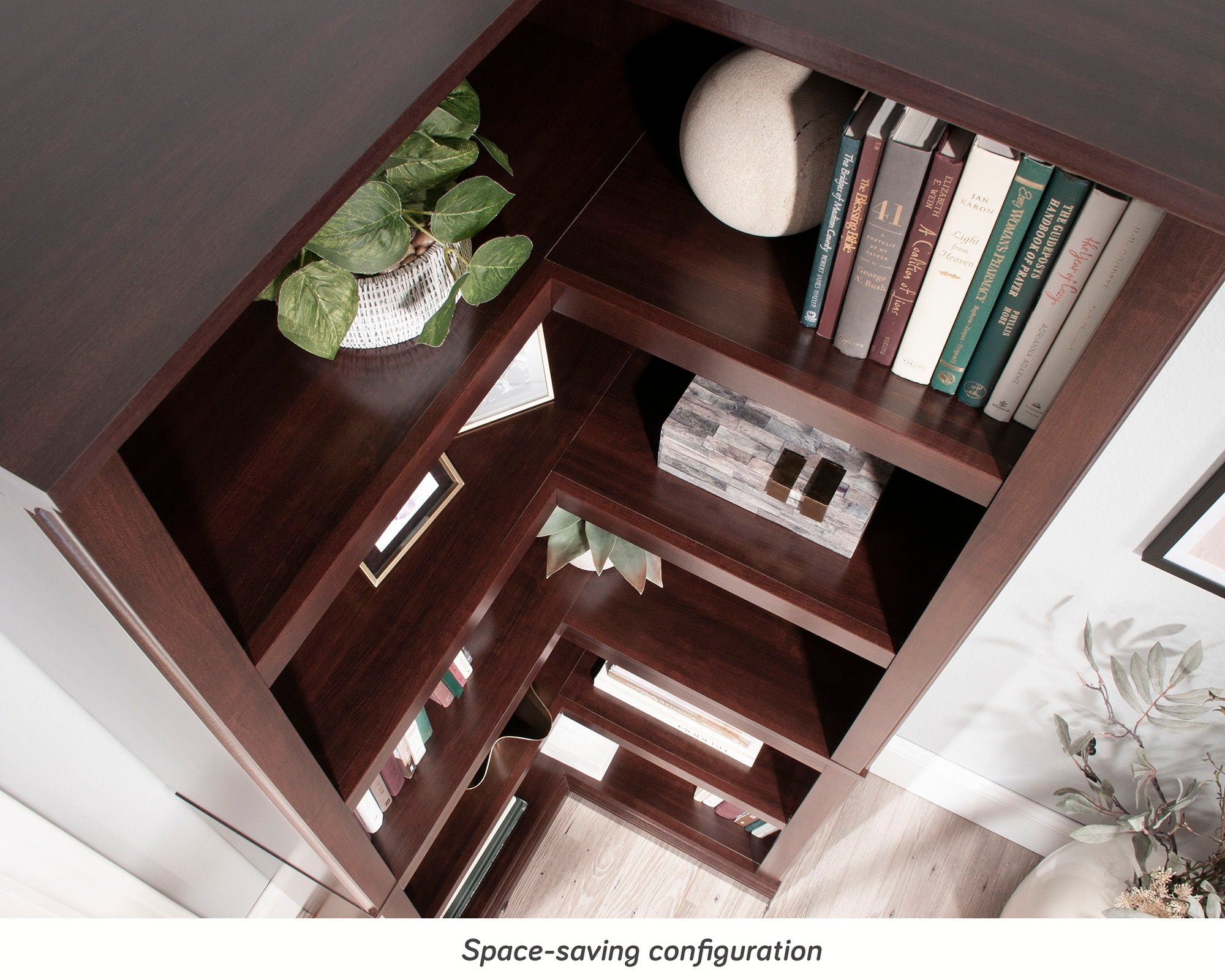 5-Shelf Corner Bookcase in Select Cherry