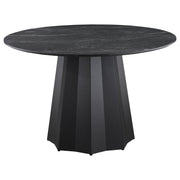 Coaster Fine Furniture Camden - Round Faux Marble Top Dining Table - Black | Meri Furniture