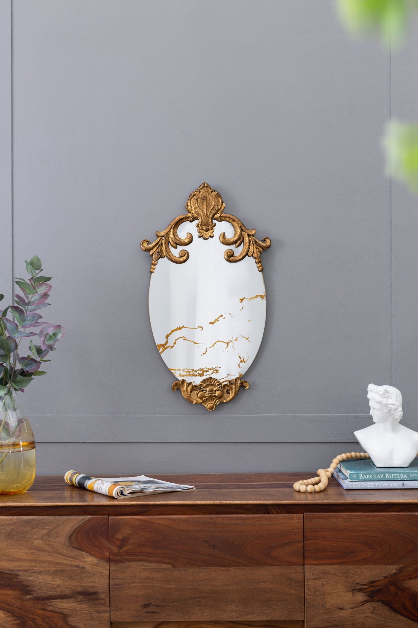 Decorative Oval Wall Mirror, Accent Mirror For Living Room, Entryway, Bedroom