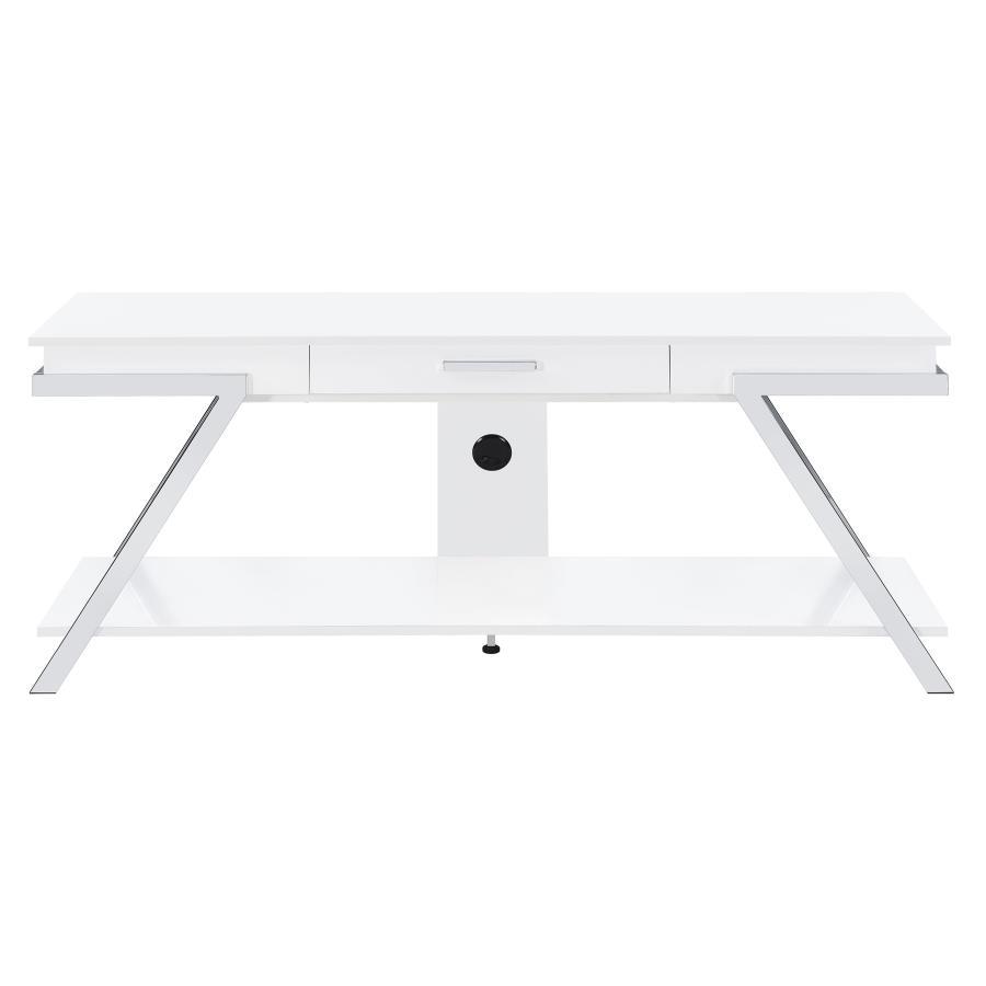 Coaster Fine Furniture Marcia - 1-Drawer Wood TV Stand - White High Gloss | Meri Furniture
