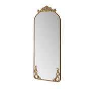 Full Body Arched Mirror With Vintage Carved Applique