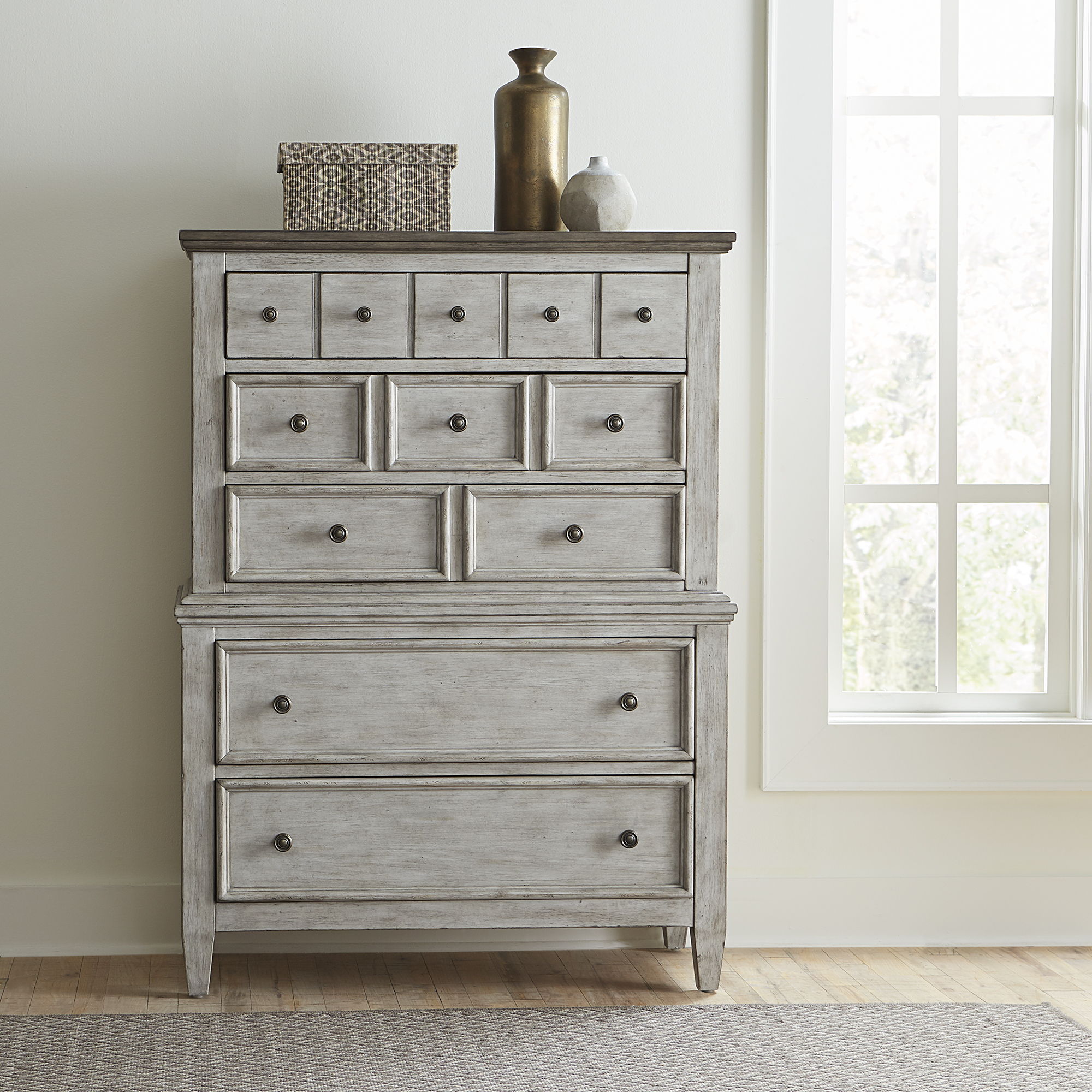 Liberty Furniture Heartland - 5 Drawer Chest - White | Meri Furniture