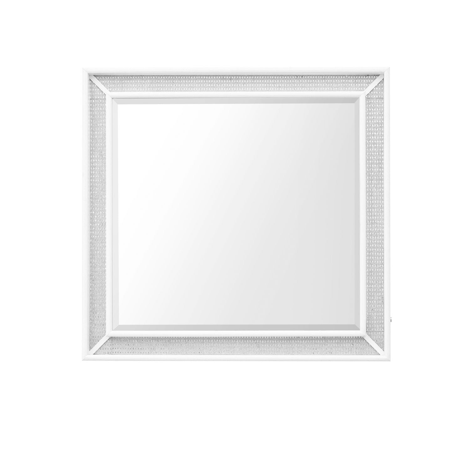 Reflections - Vanity Mirror - Pearl White & Rhinestone
