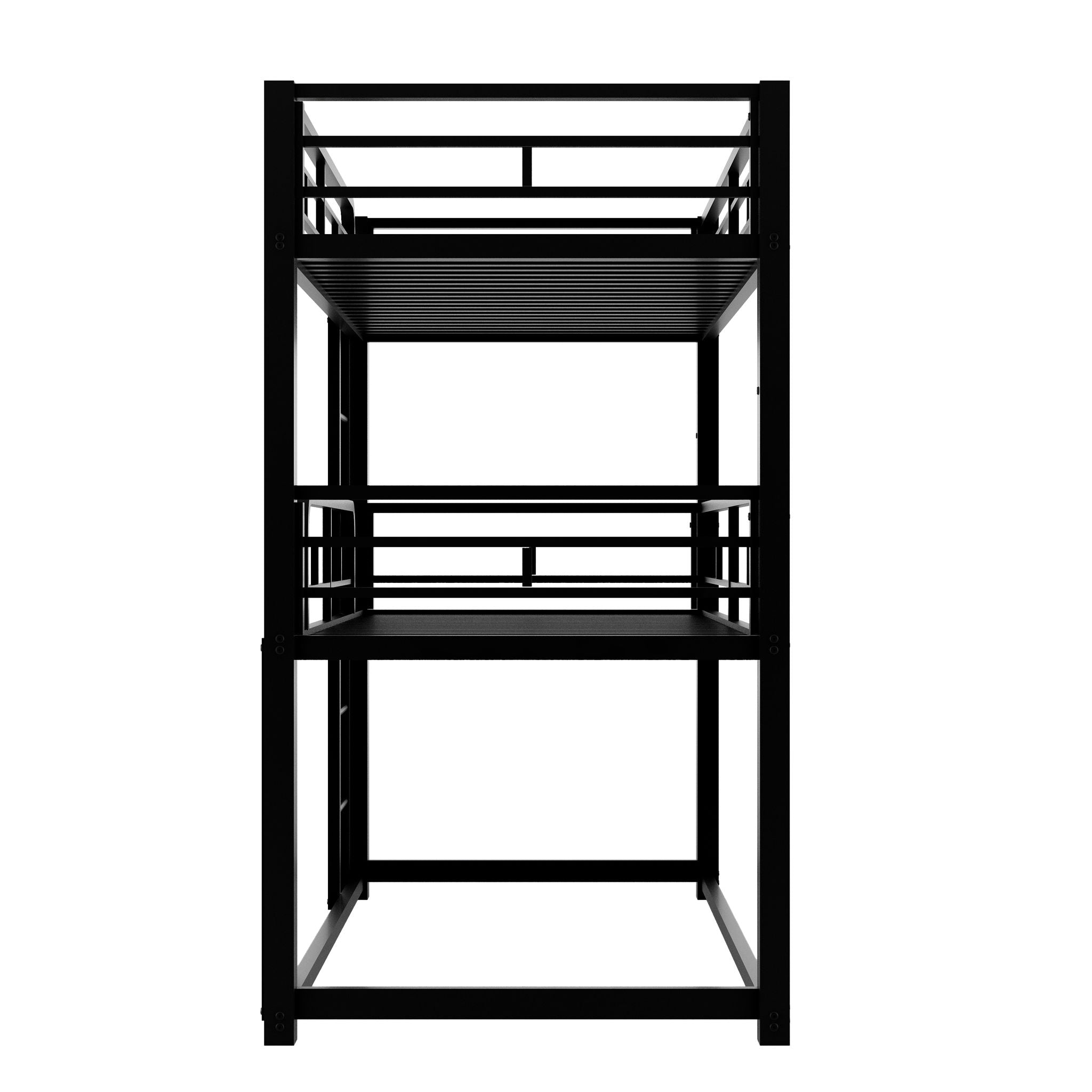 Triple Bunk Bed With Sturdy Construction And Space Saving Design