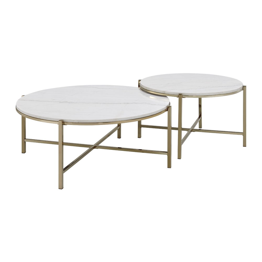 ACME Zaidee - Nesting Table Set - Champagne | Meri Furniture
