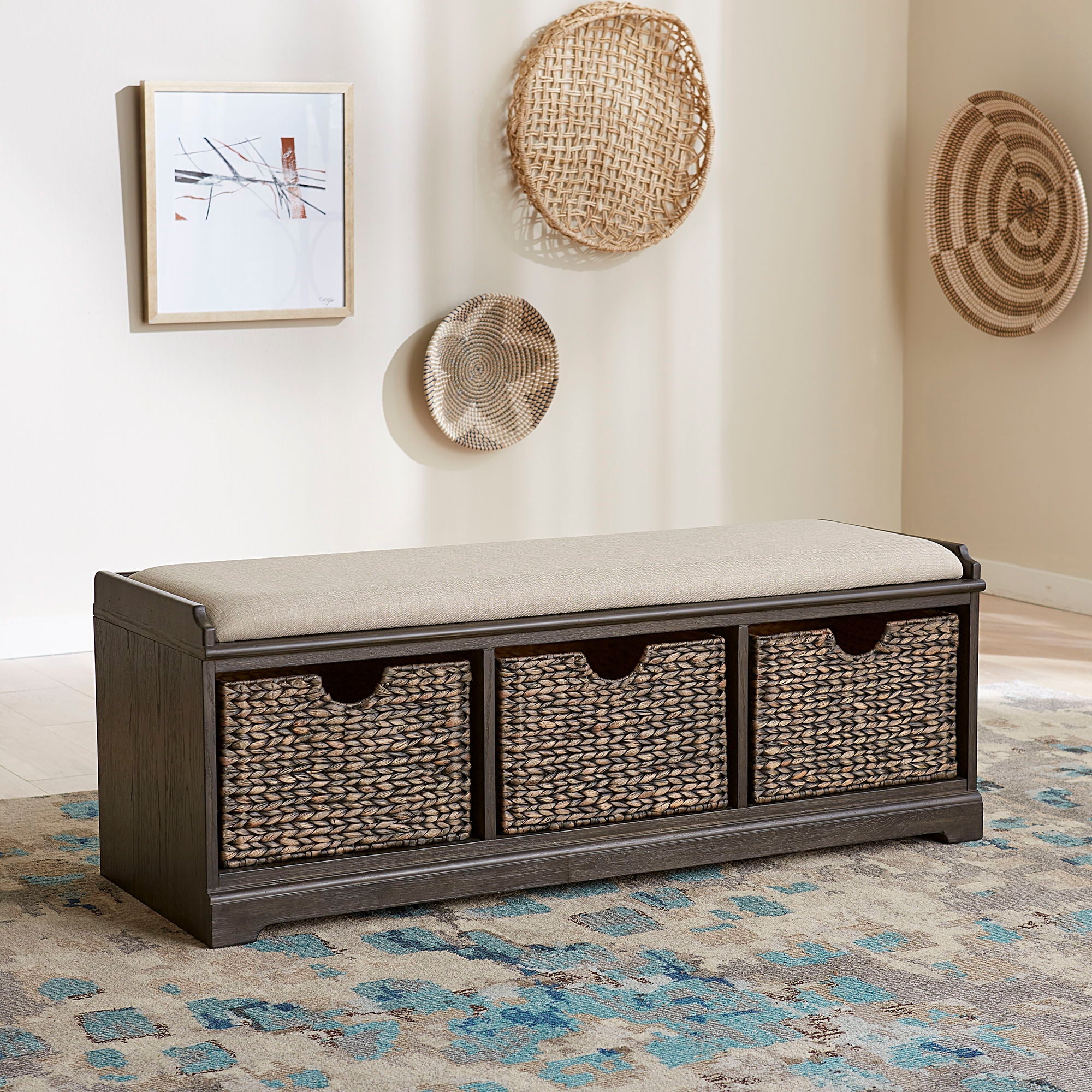 Liberty Furniture Mill Creek - Wall Bench - Dark Brown | Meri Furniture