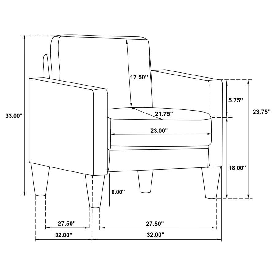 Ruth - Upholstered Track Arm Sofa Set