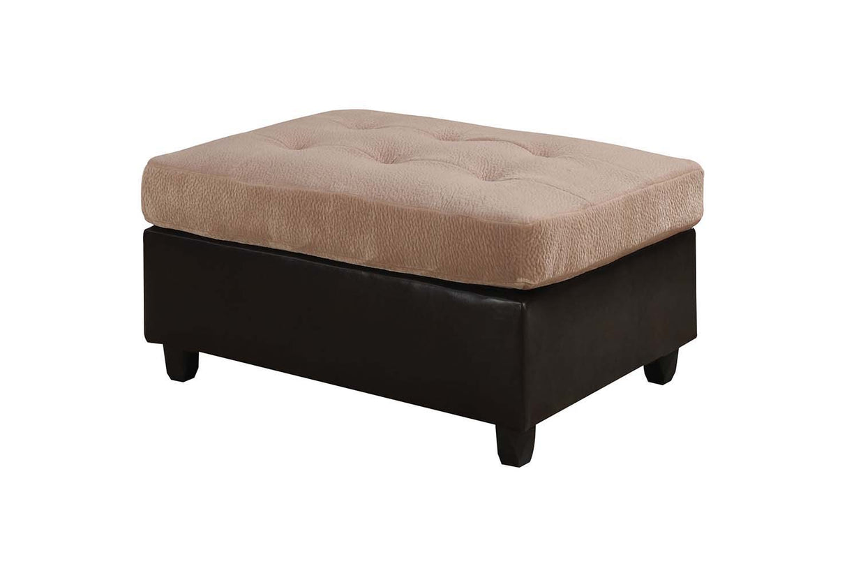 ACME Milano - Ottoman - Camel Champion & Espresso PU | Meri Furniture