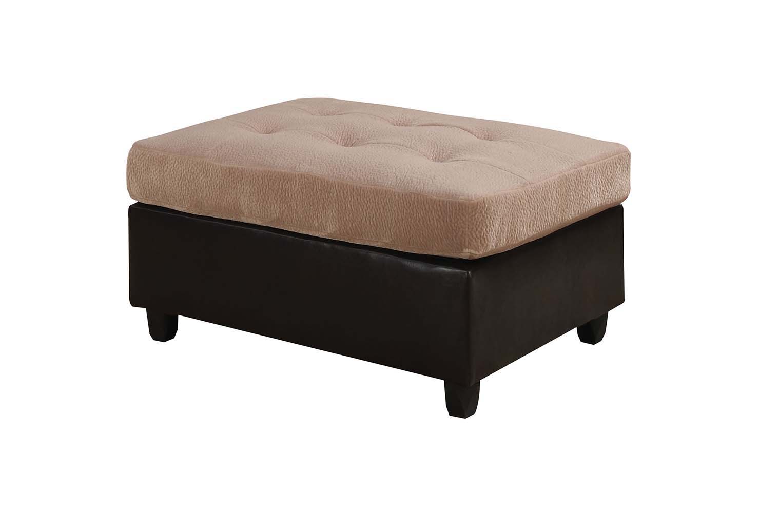 ACME Milano - Ottoman - Camel Champion & Espresso PU | Meri Furniture