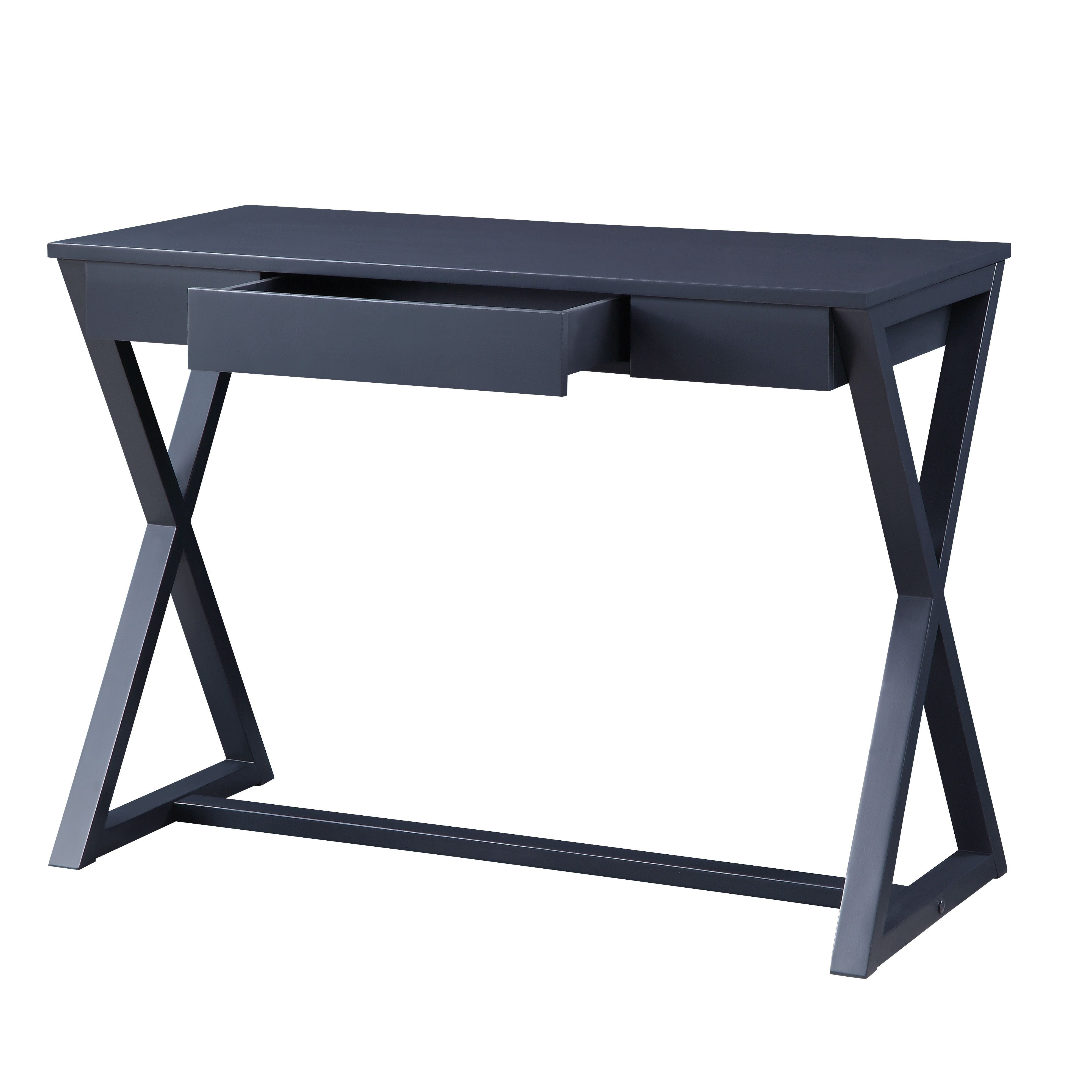 ACME Rectangular Table TopX-Shape Wooden BaseStorage: 1 Drawer 2/3 Extension Drawer GlideEnglish Dovetail Front & BackWood Center Glide | Meri Furniture