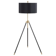 Coaster Fine Furniture Zabka - Drum Shade Metal Tripod Floor Lamp - Black | Meri Furniture