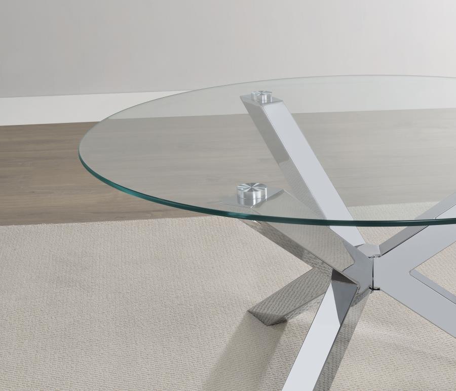 Kenzie - Round Tempered Glass Top Table